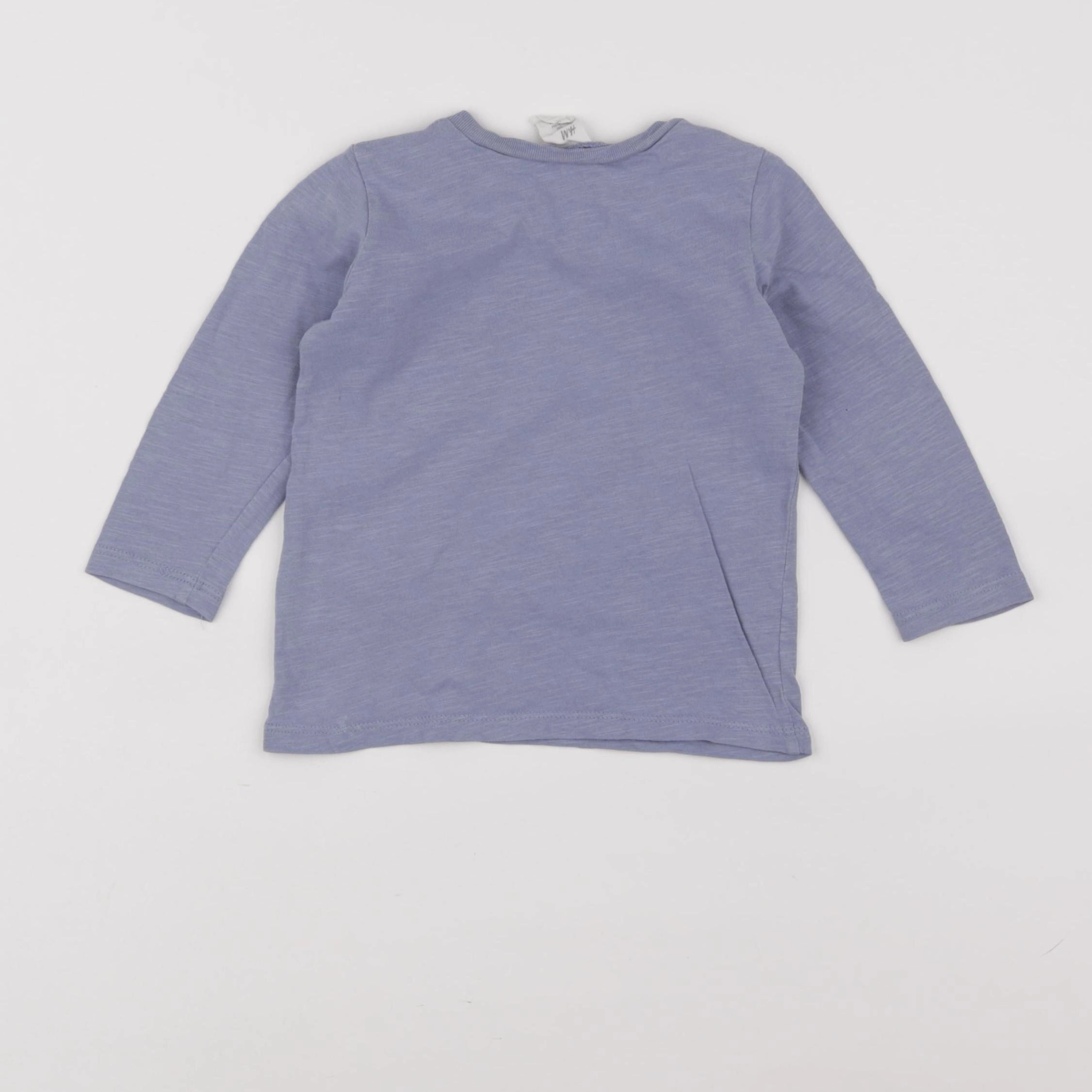 H&M - tee-shirt bleu - 6/9 mois