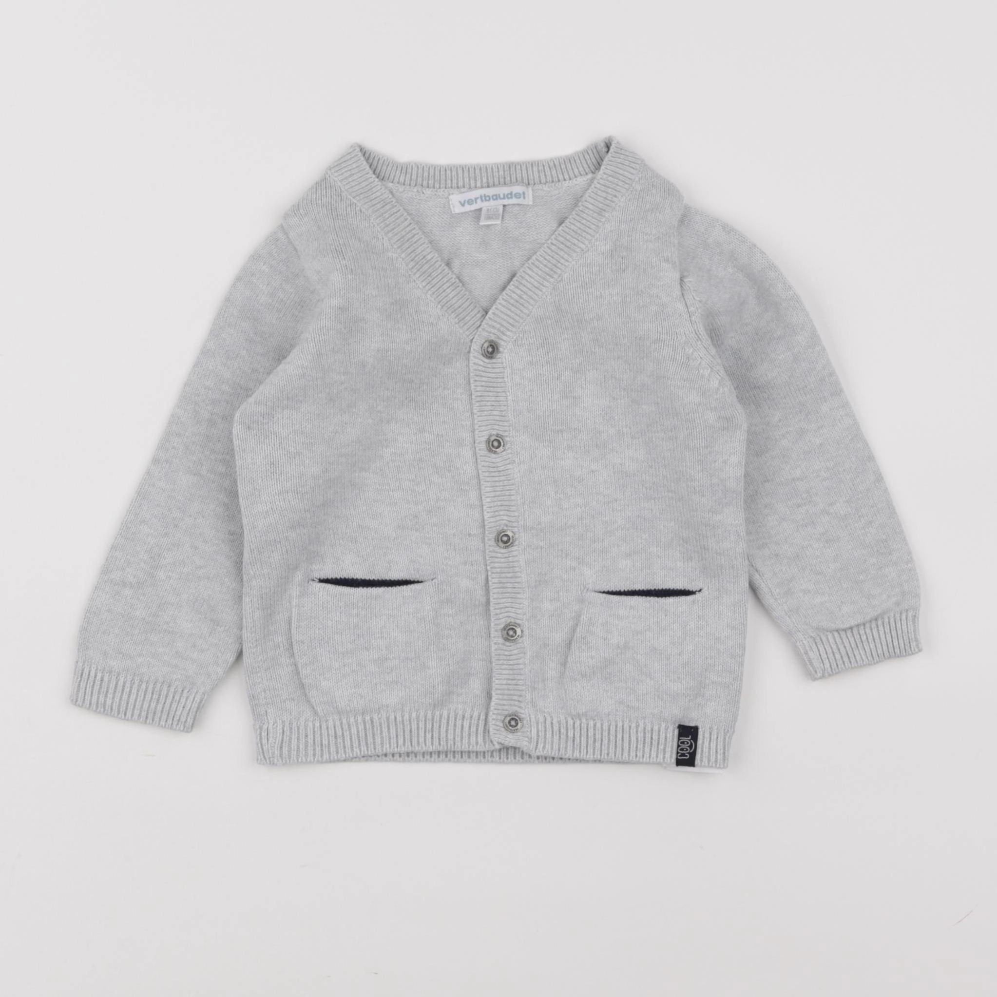 Vertbaudet - gilet gris - 18 mois