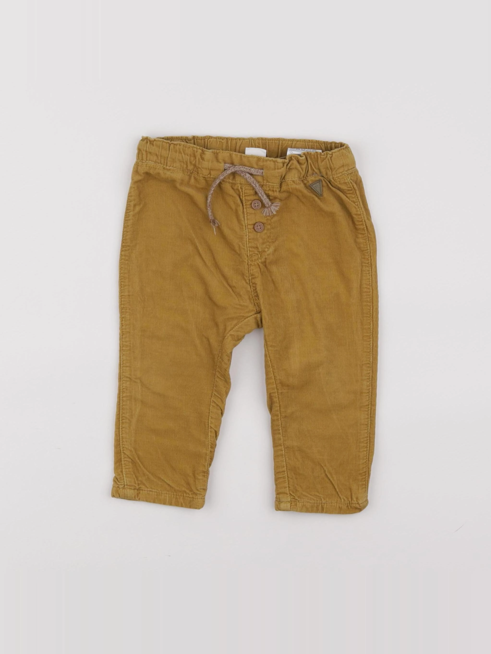 H&M - pantalon doublé jaune - 6/9 mois