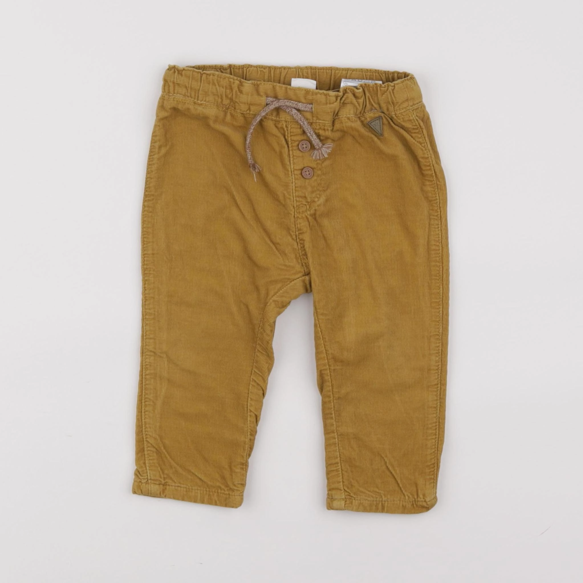 H&M - pantalon doublé jaune - 6/9 mois