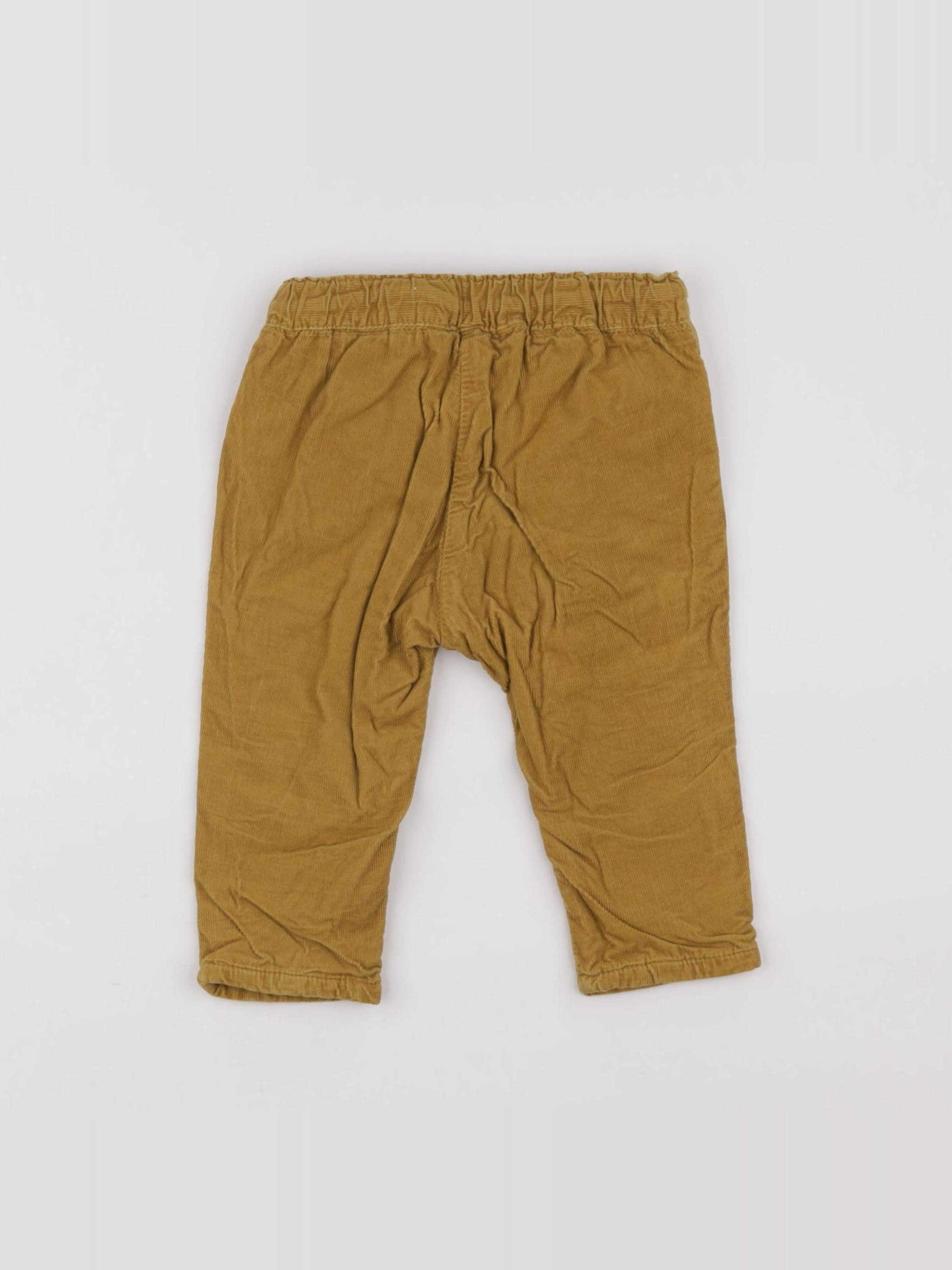 H&M - pantalon doublé jaune - 6/9 mois