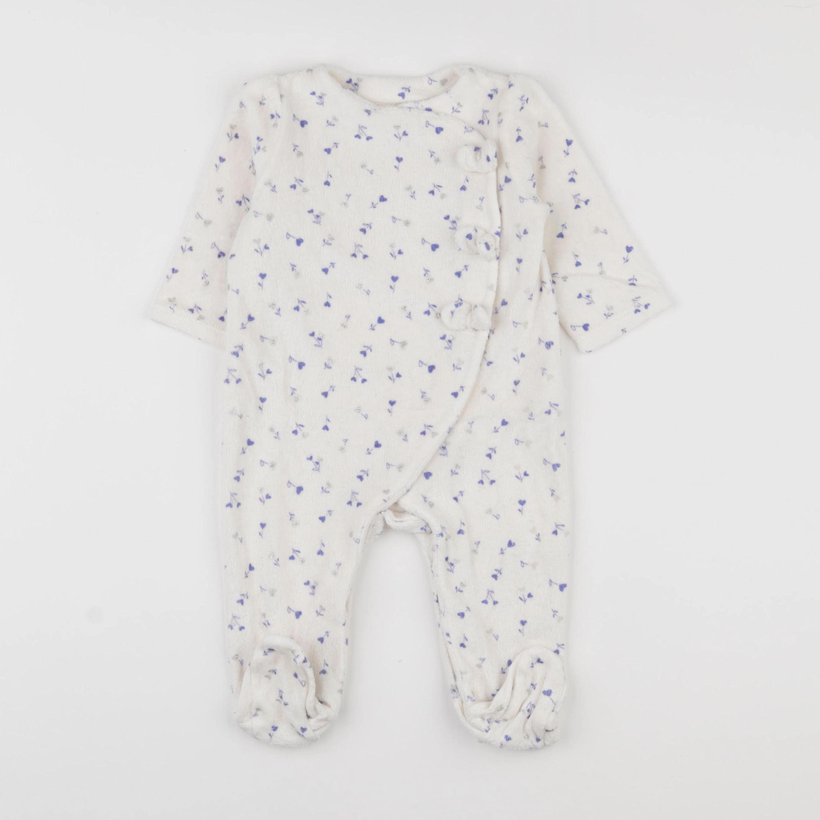 Tape à l'oeil - pyjama velours blanc - 6 mois