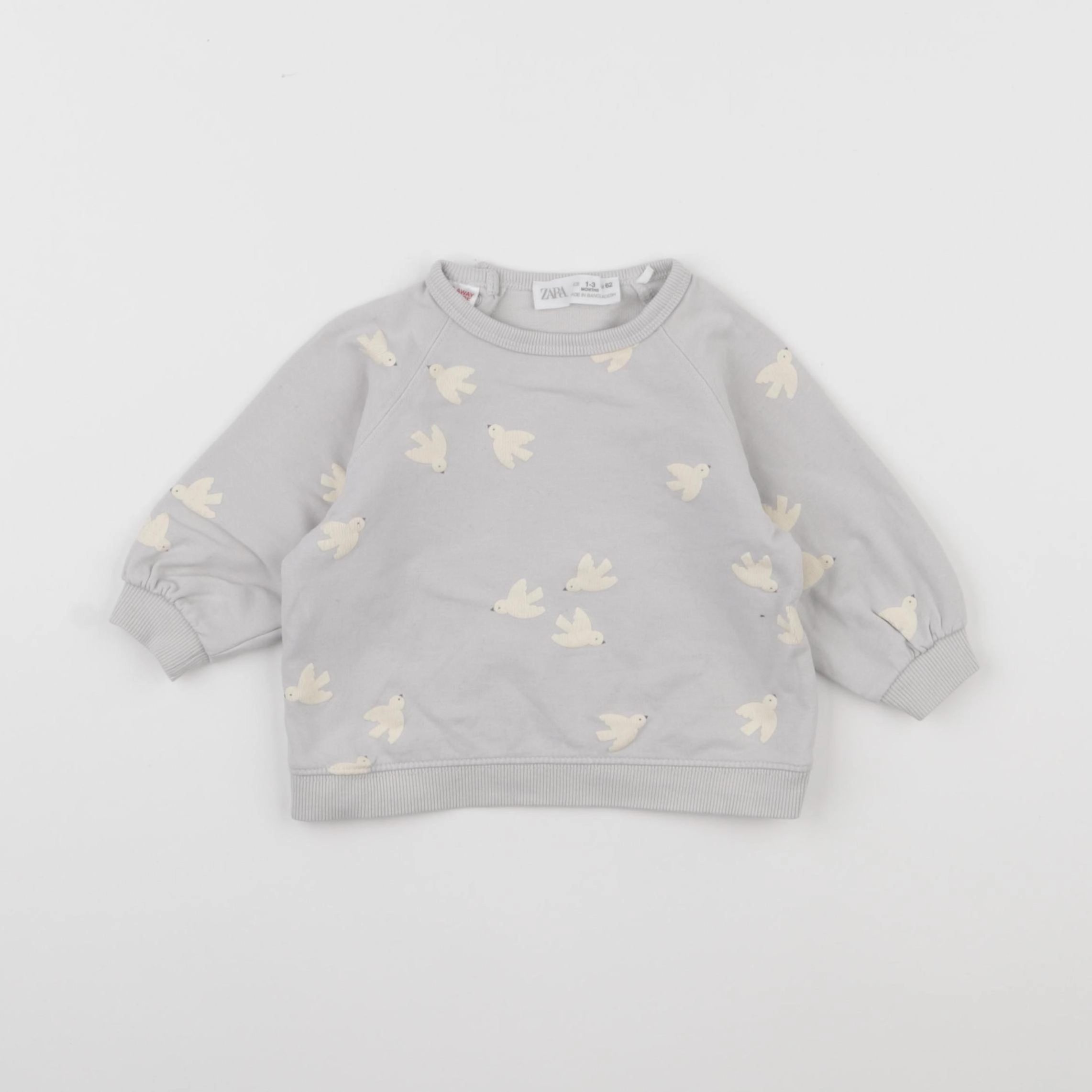 Zara - sweat bleu - 1/3 mois