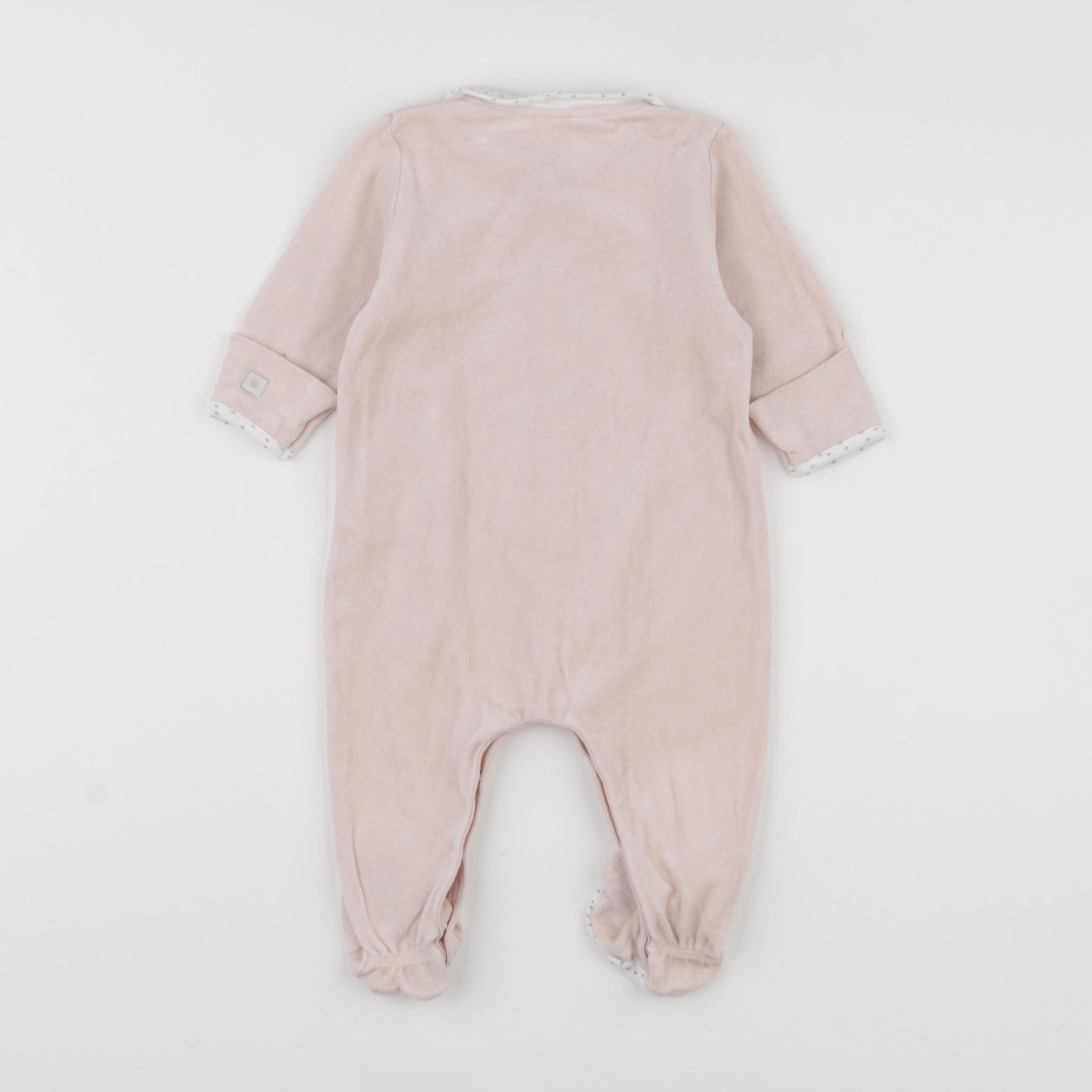 Petit Bateau - pyjama velours rose - 6 mois