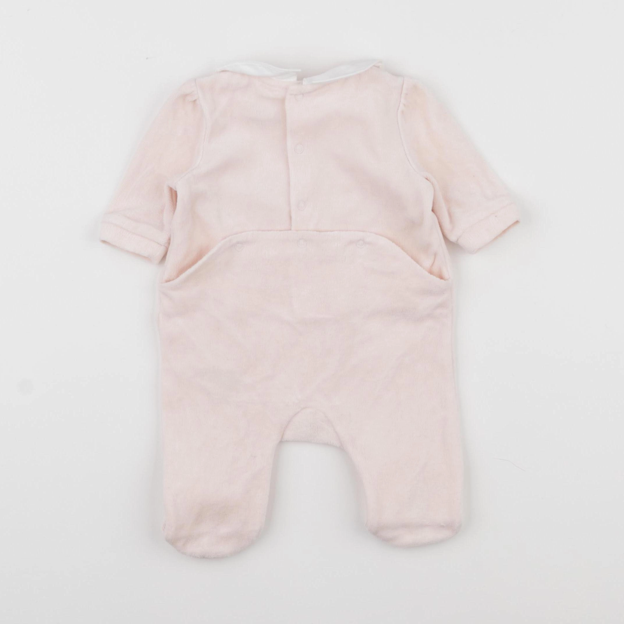 Carrément Beau - pyjama velours rose - 1 mois
