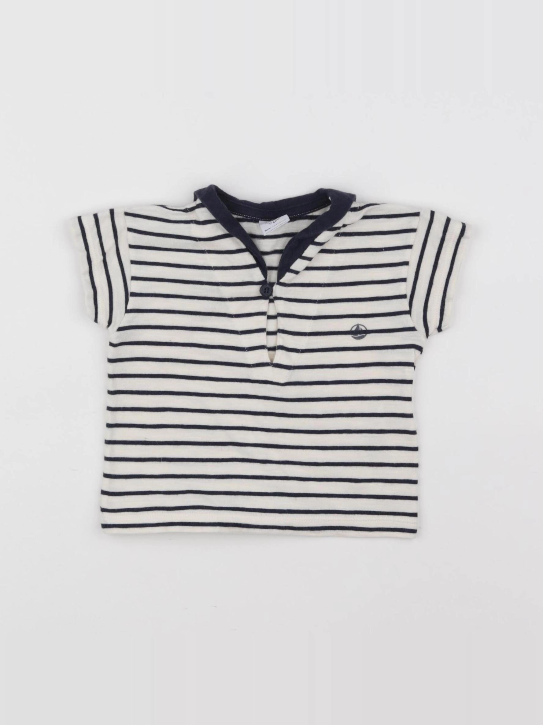 Petit Bateau - tee-shirt blanc - 6 mois