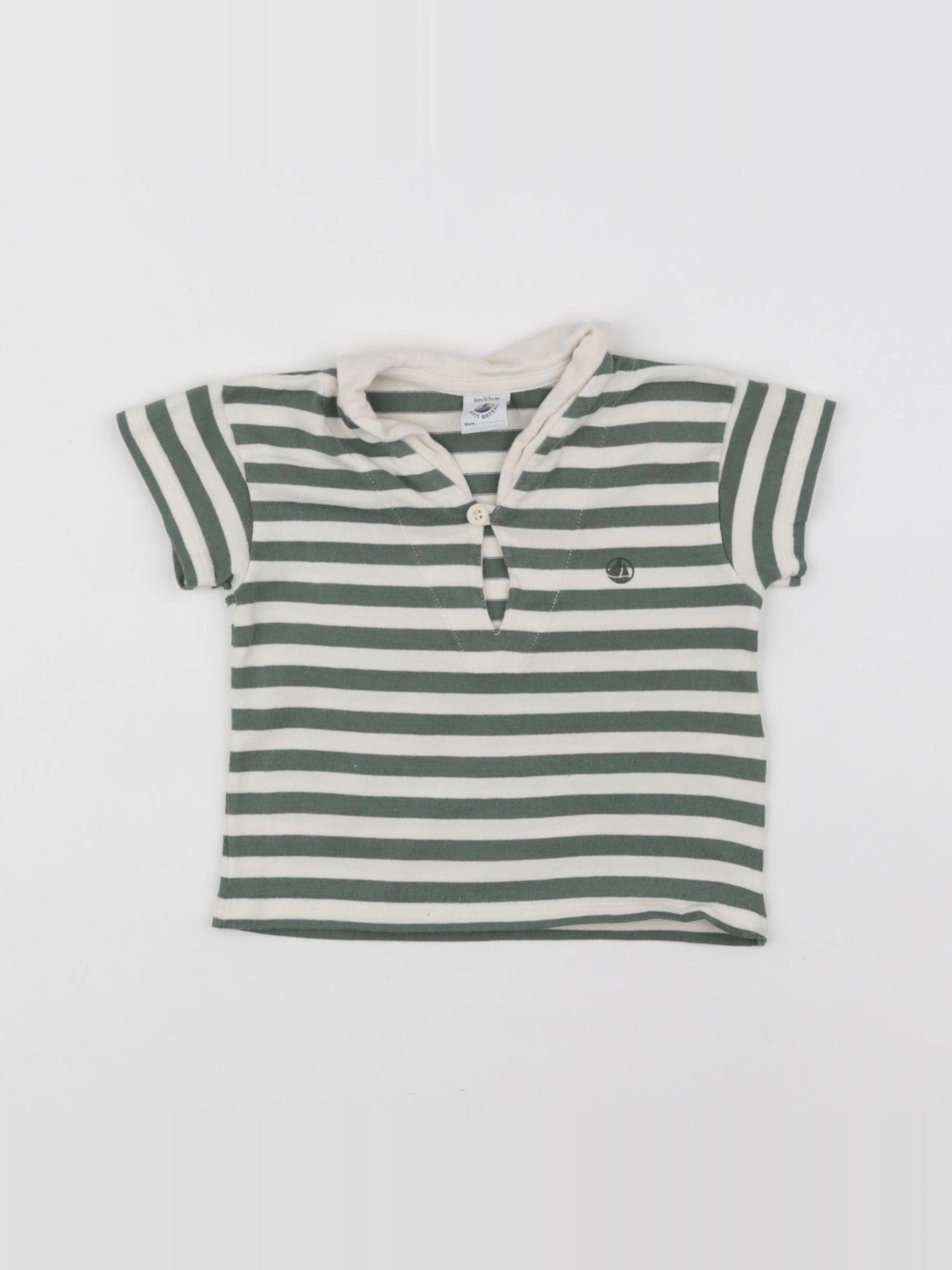 Petit Bateau - tee-shirt vert - 6 mois