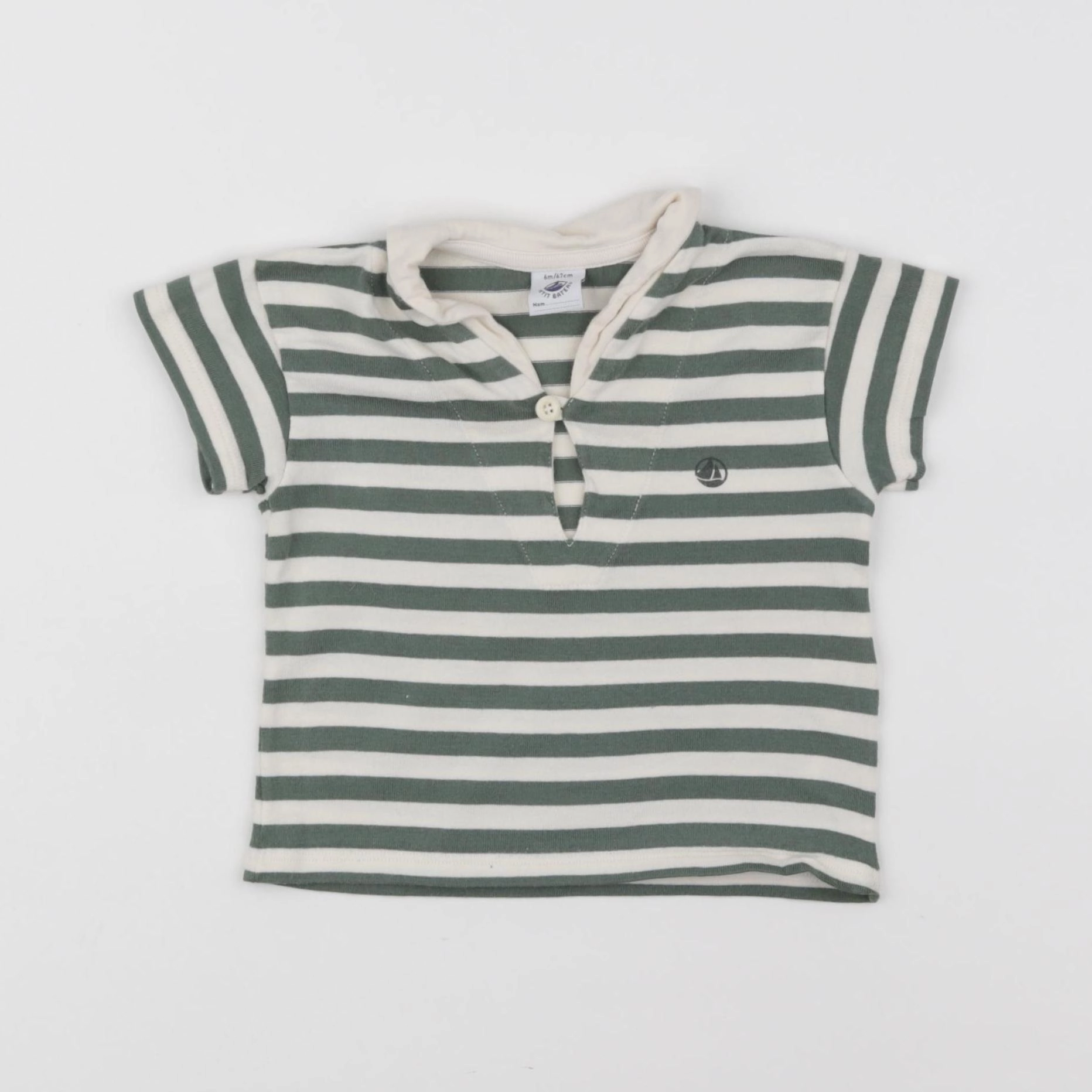Petit Bateau - tee-shirt vert - 6 mois