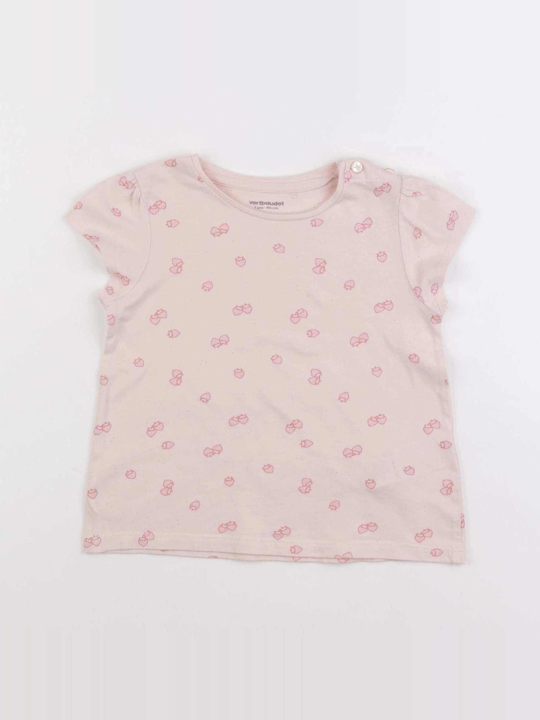 Vertbaudet - tee-shirt rose - 2 ans