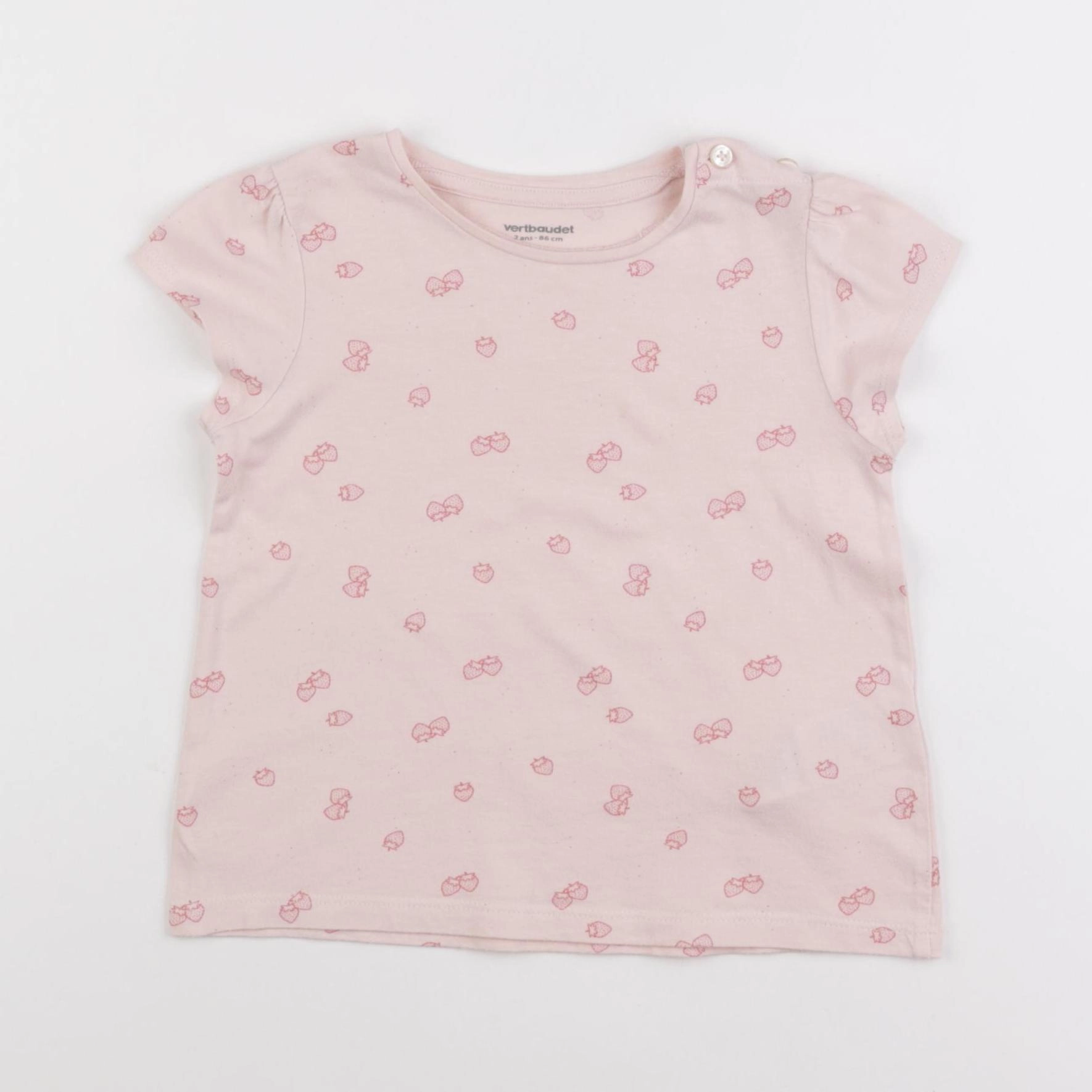 Vertbaudet - tee-shirt rose - 2 ans