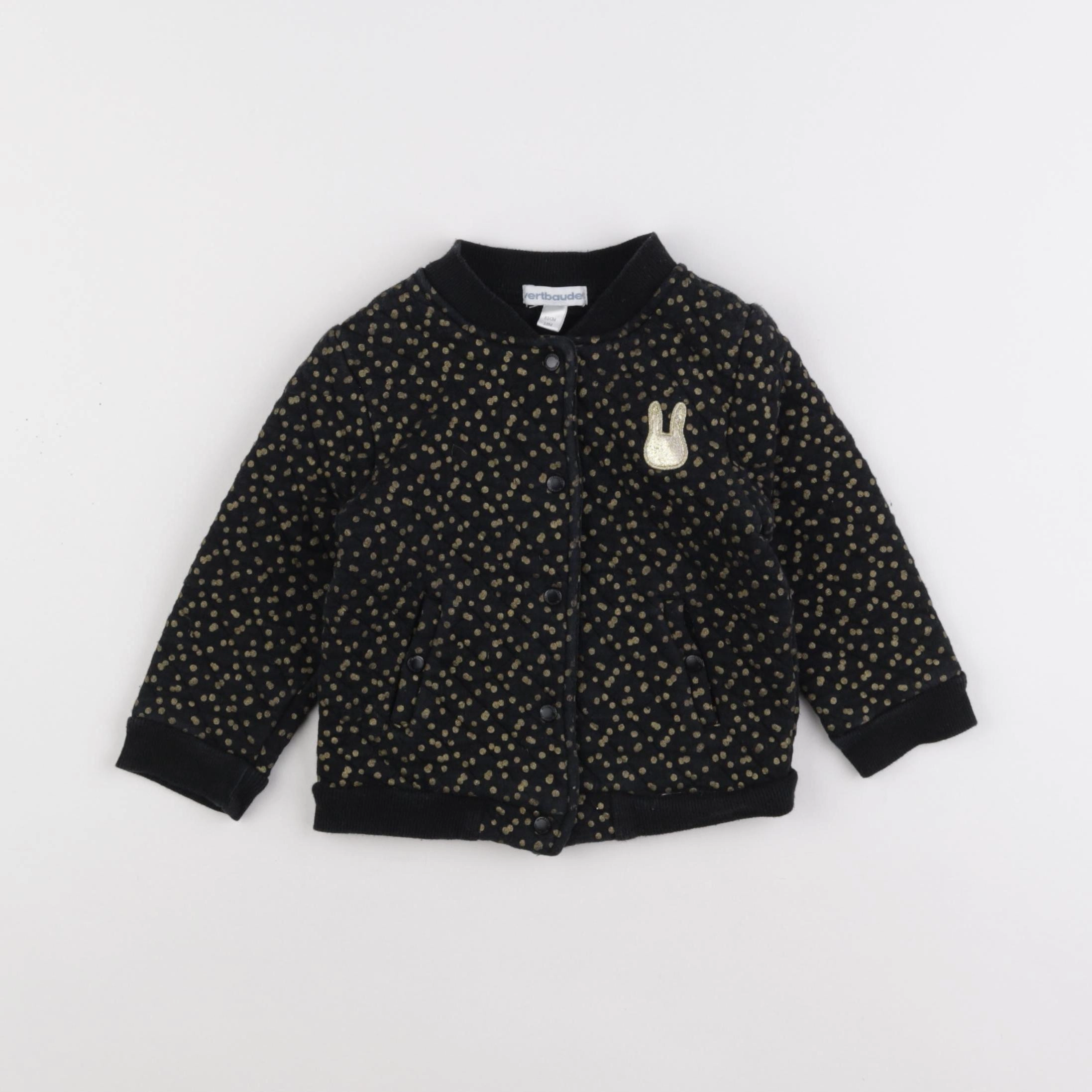 Vertbaudet - sweat noir - 18 mois