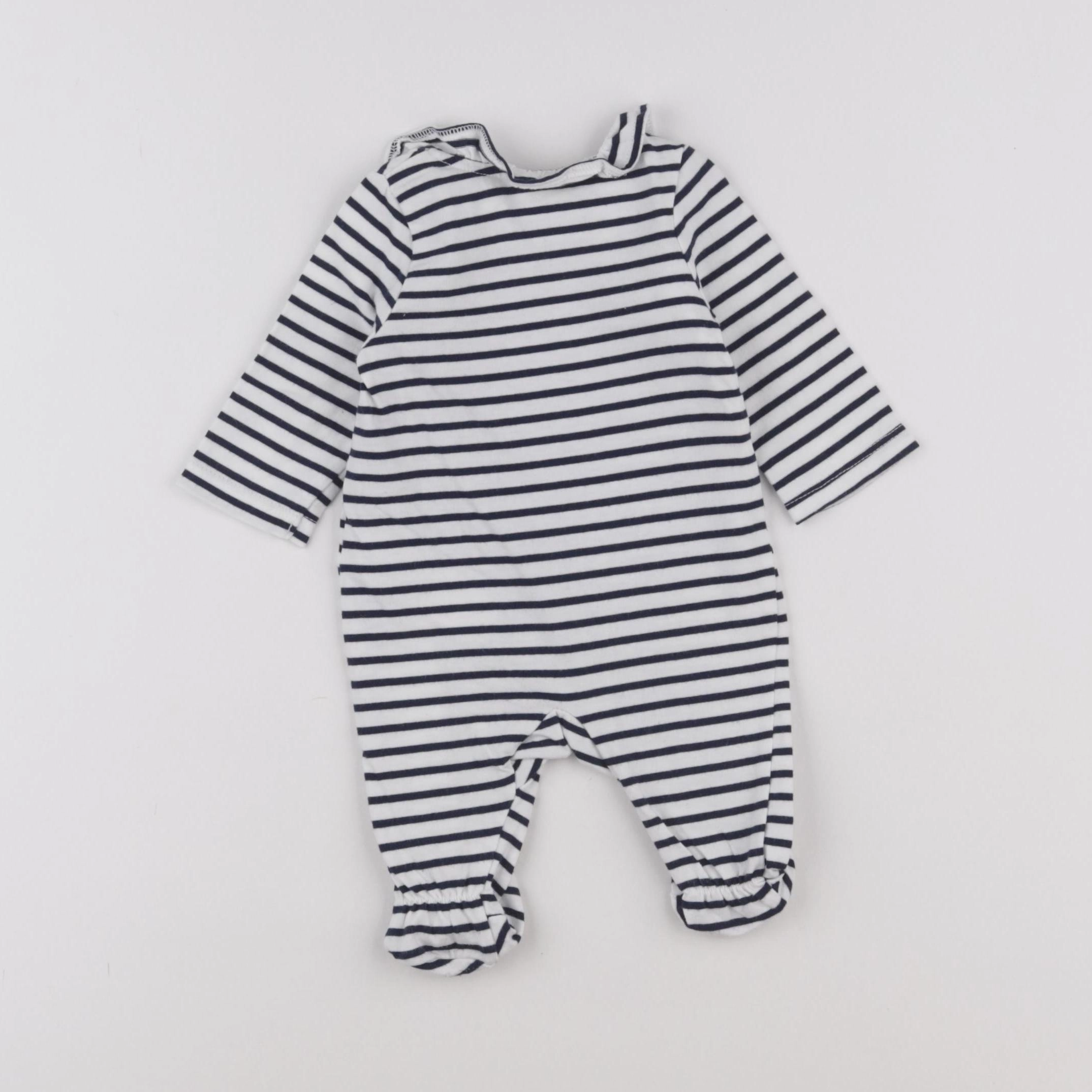 Tape à l'oeil - pyjama coton bleu, blanc - 1 mois