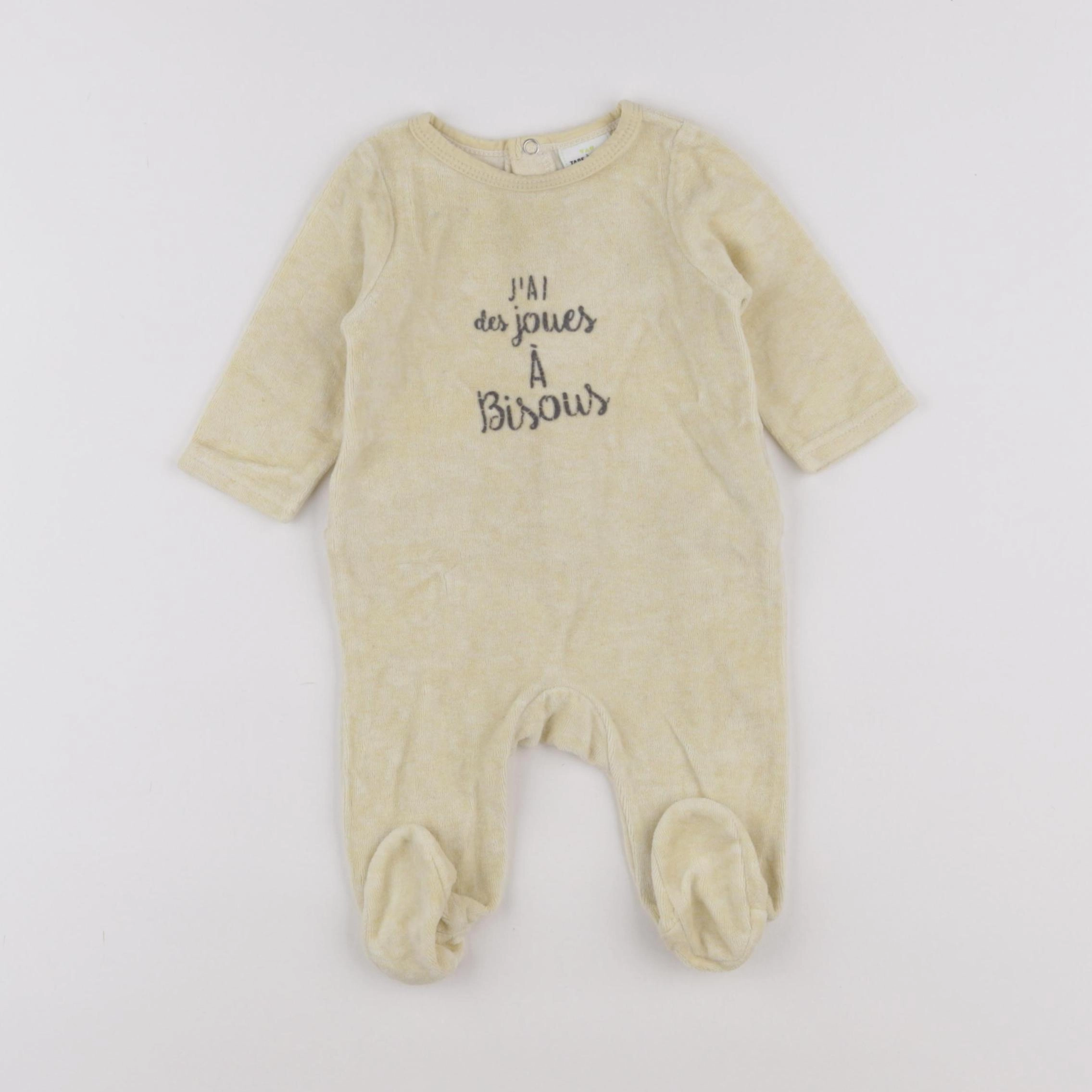 Tape à l'oeil - pyjama velours jaune - 3 mois