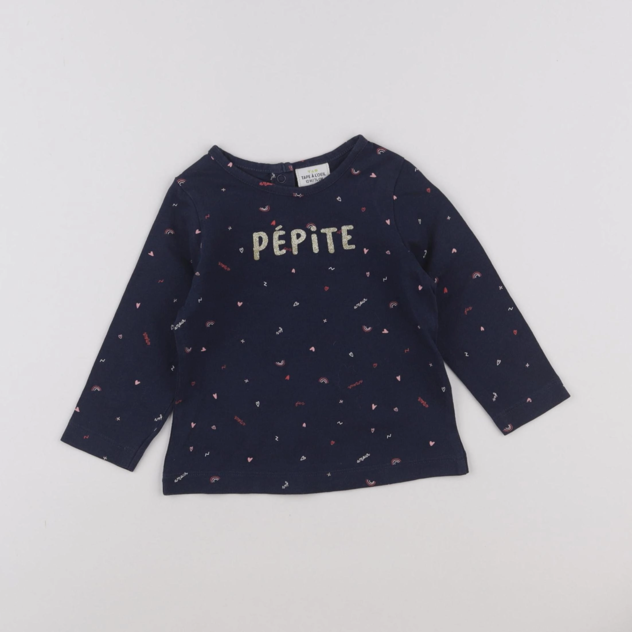 Tape à l'oeil - tee-shirt bleu - 12 mois
