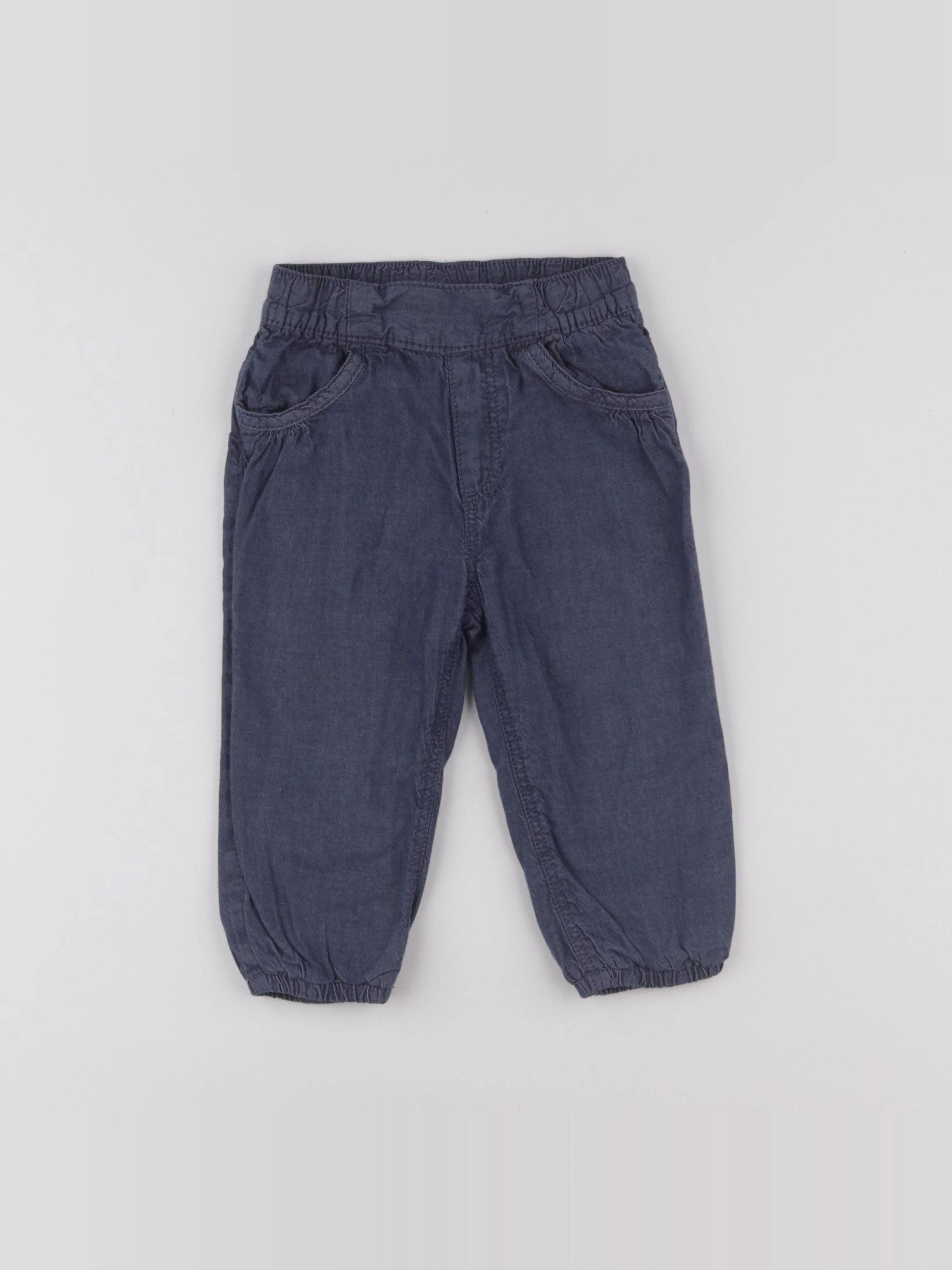 H&M - pantalon bleu - 9/12 mois