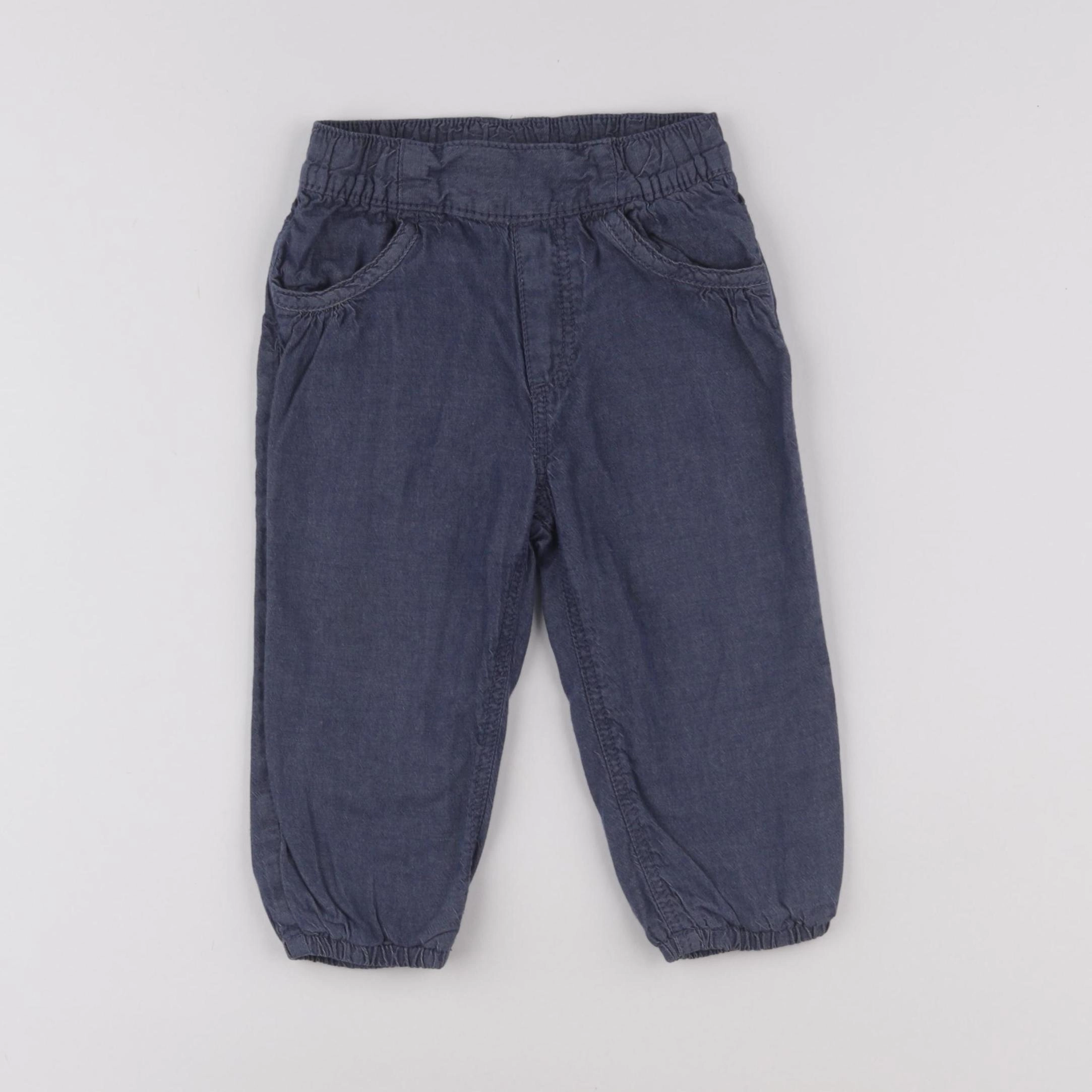 H&M - pantalon bleu - 9/12 mois