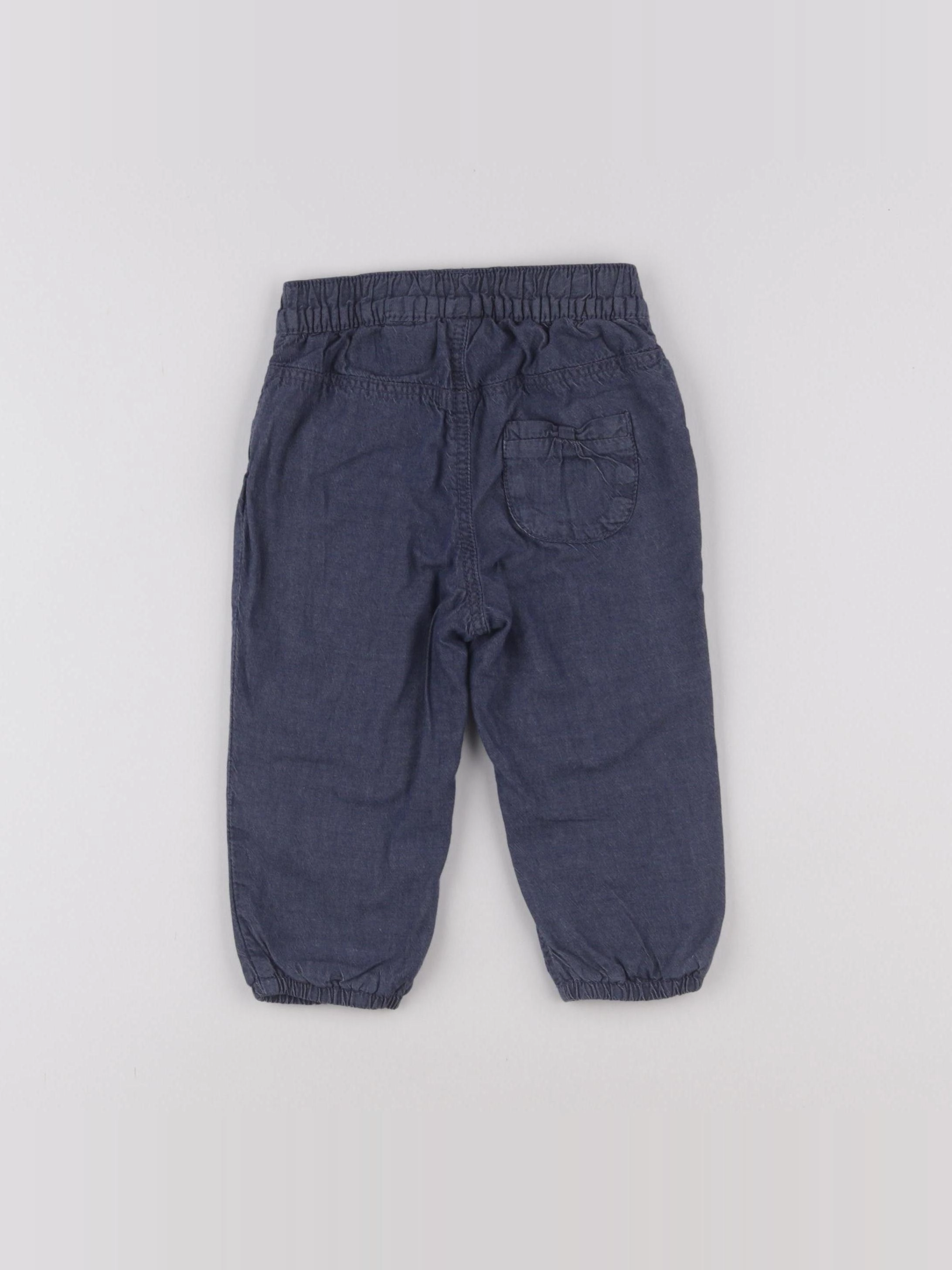 H&M - pantalon bleu - 9/12 mois