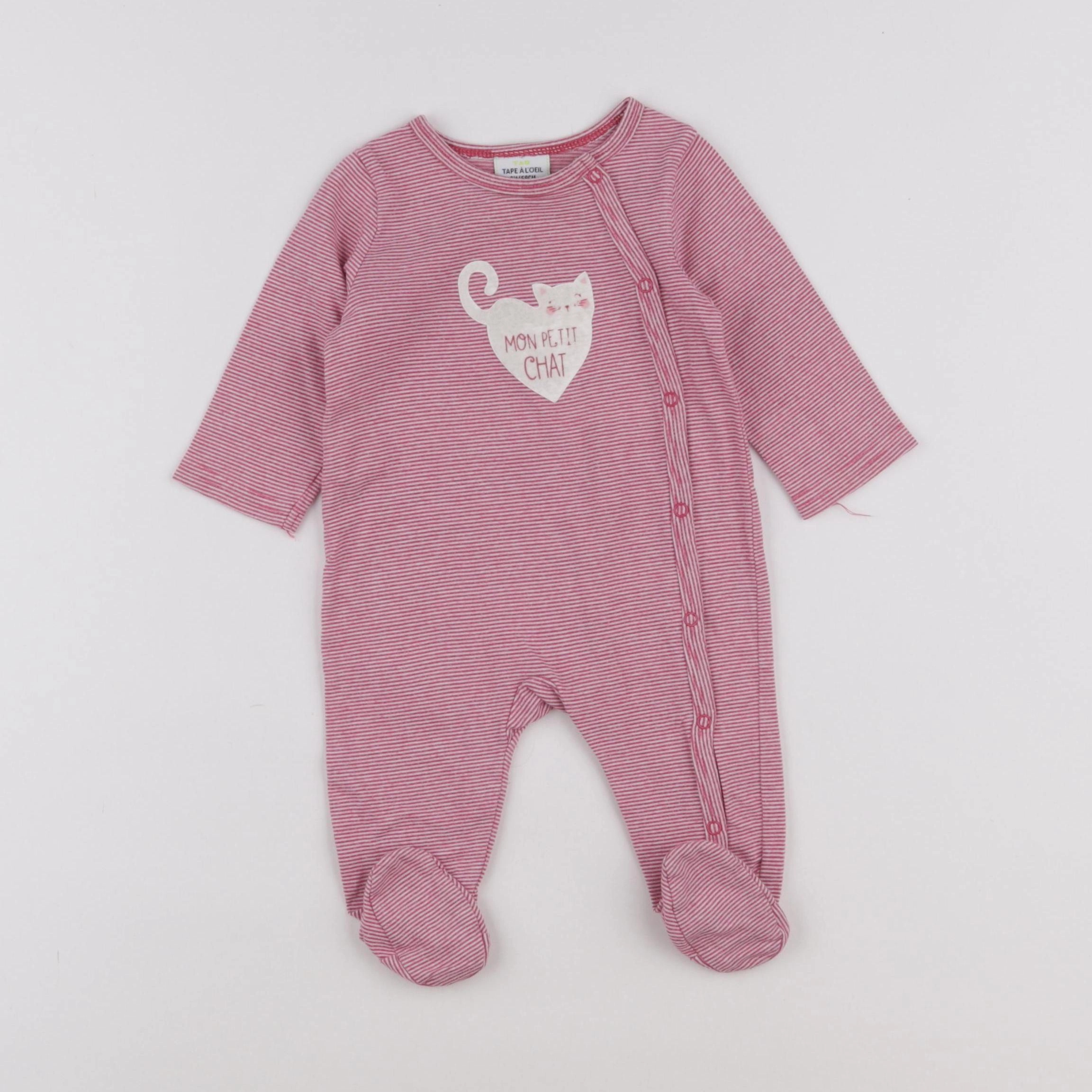 Tape à l'oeil - pyjama coton rose - 3 mois