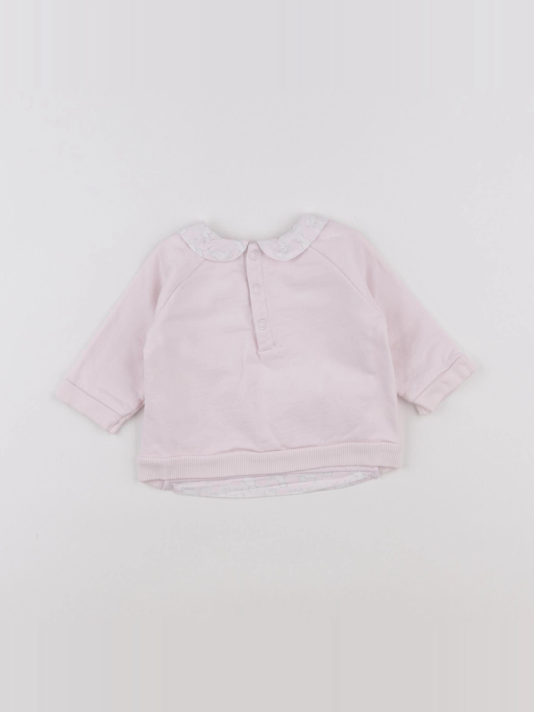Jacadi - sweat rose - 6 mois