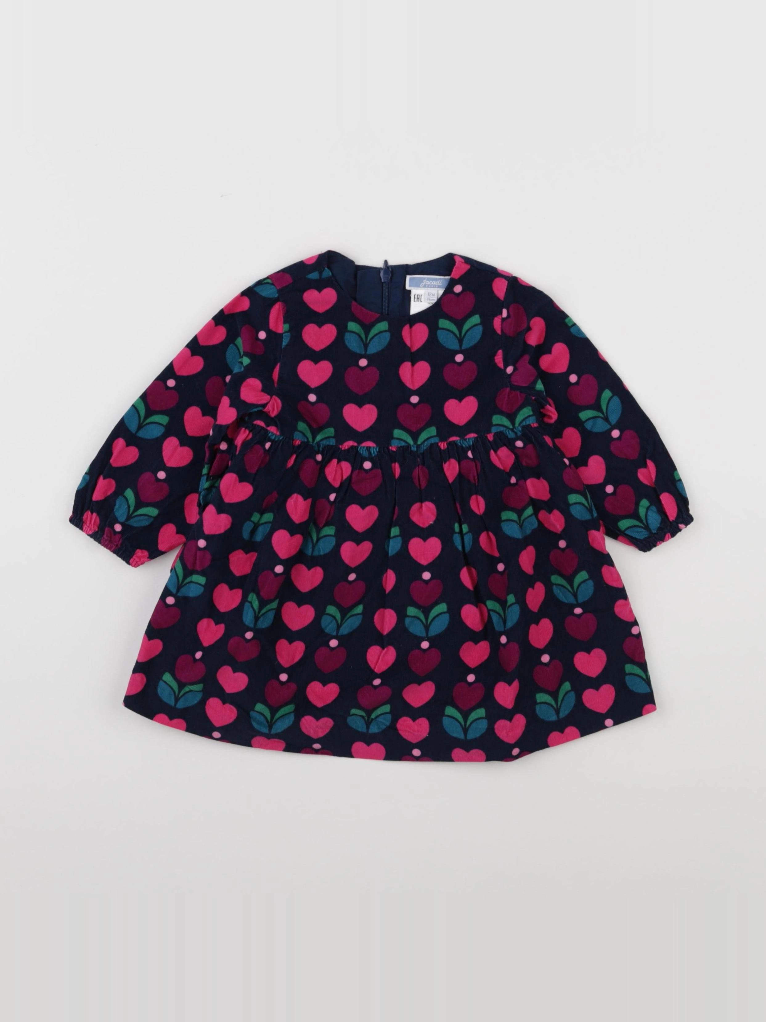 Jacadi - robe bleu, rose - 12 mois