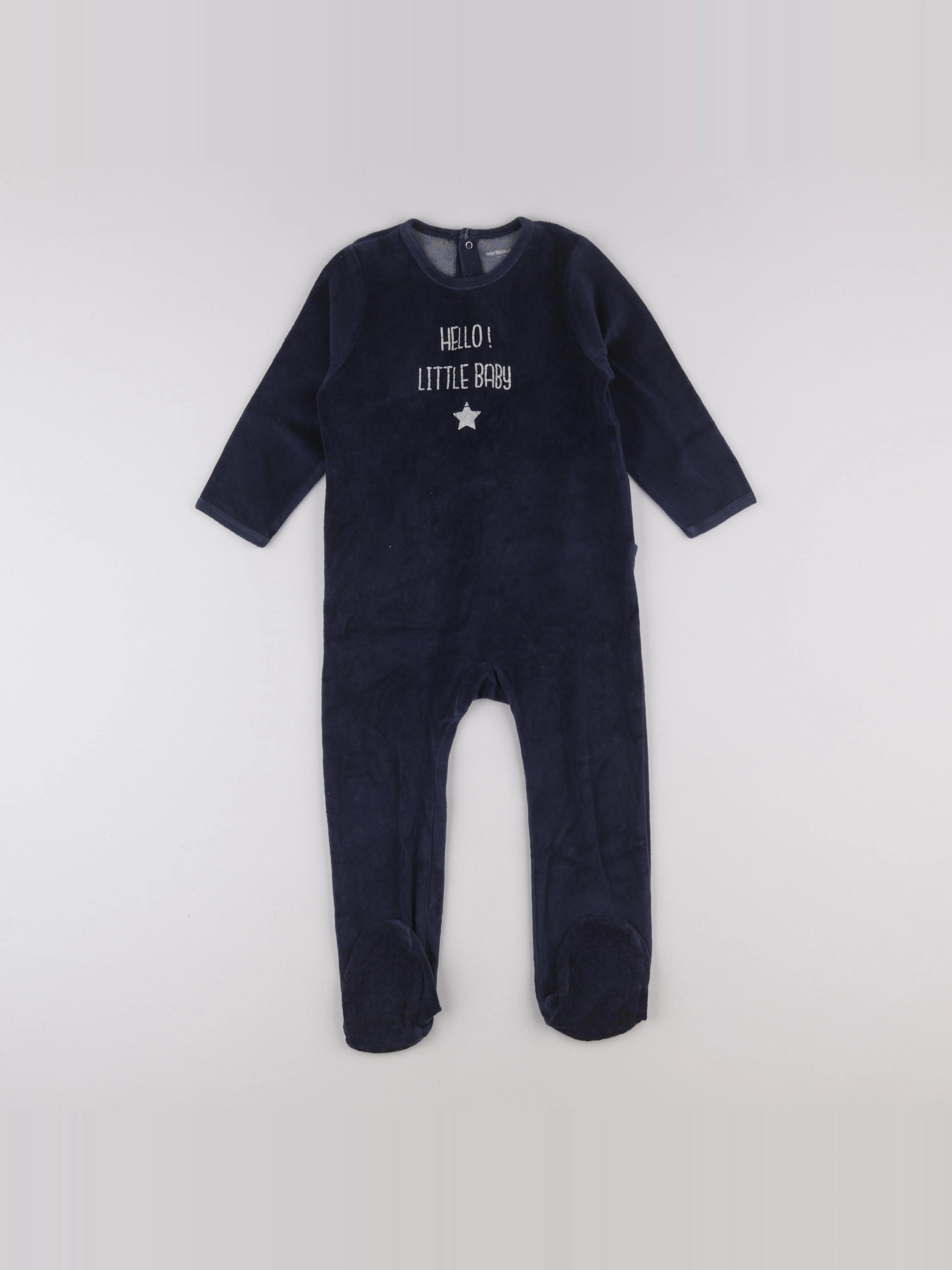 Vertbaudet - pyjama velours bleu - 3 ans