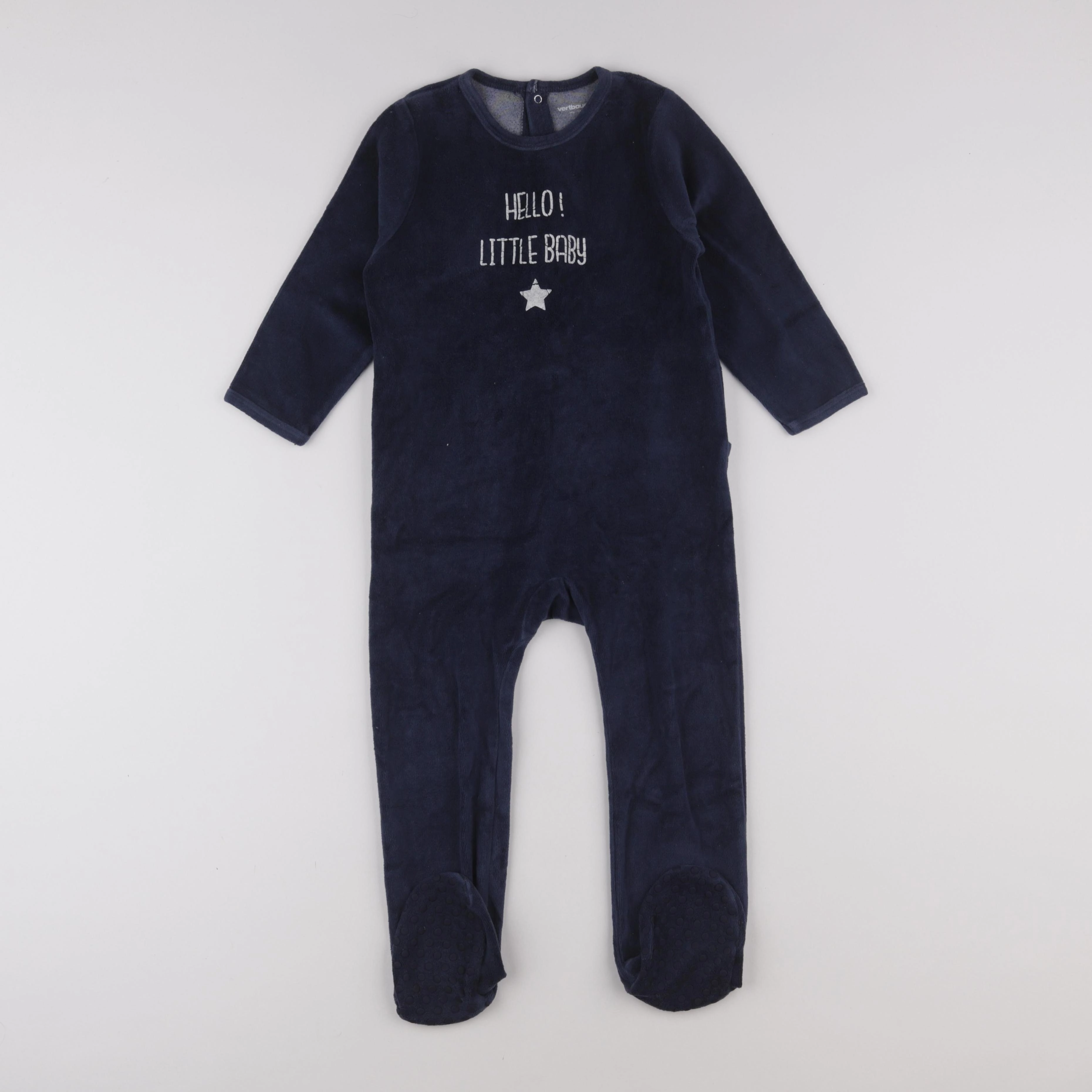 Vertbaudet - pyjama velours bleu - 3 ans