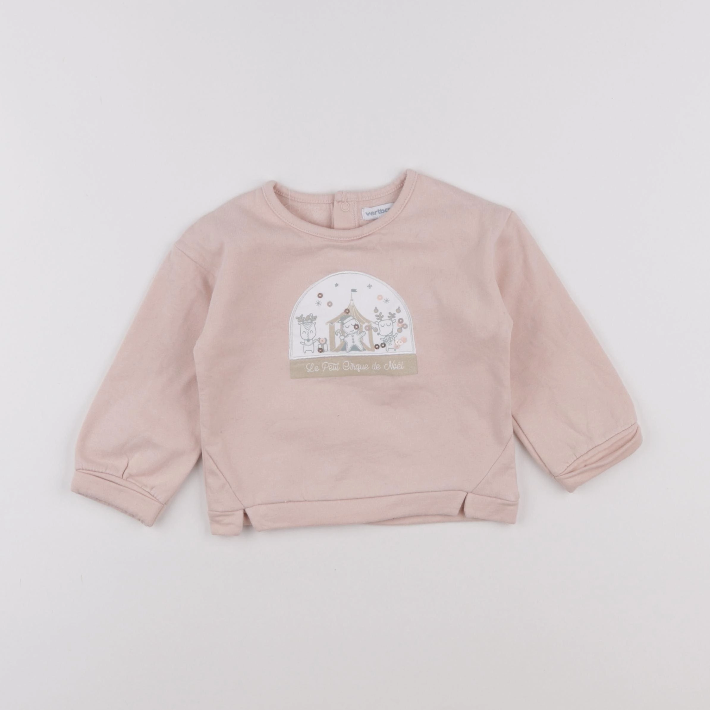 Vertbaudet - sweat rose - 12 mois