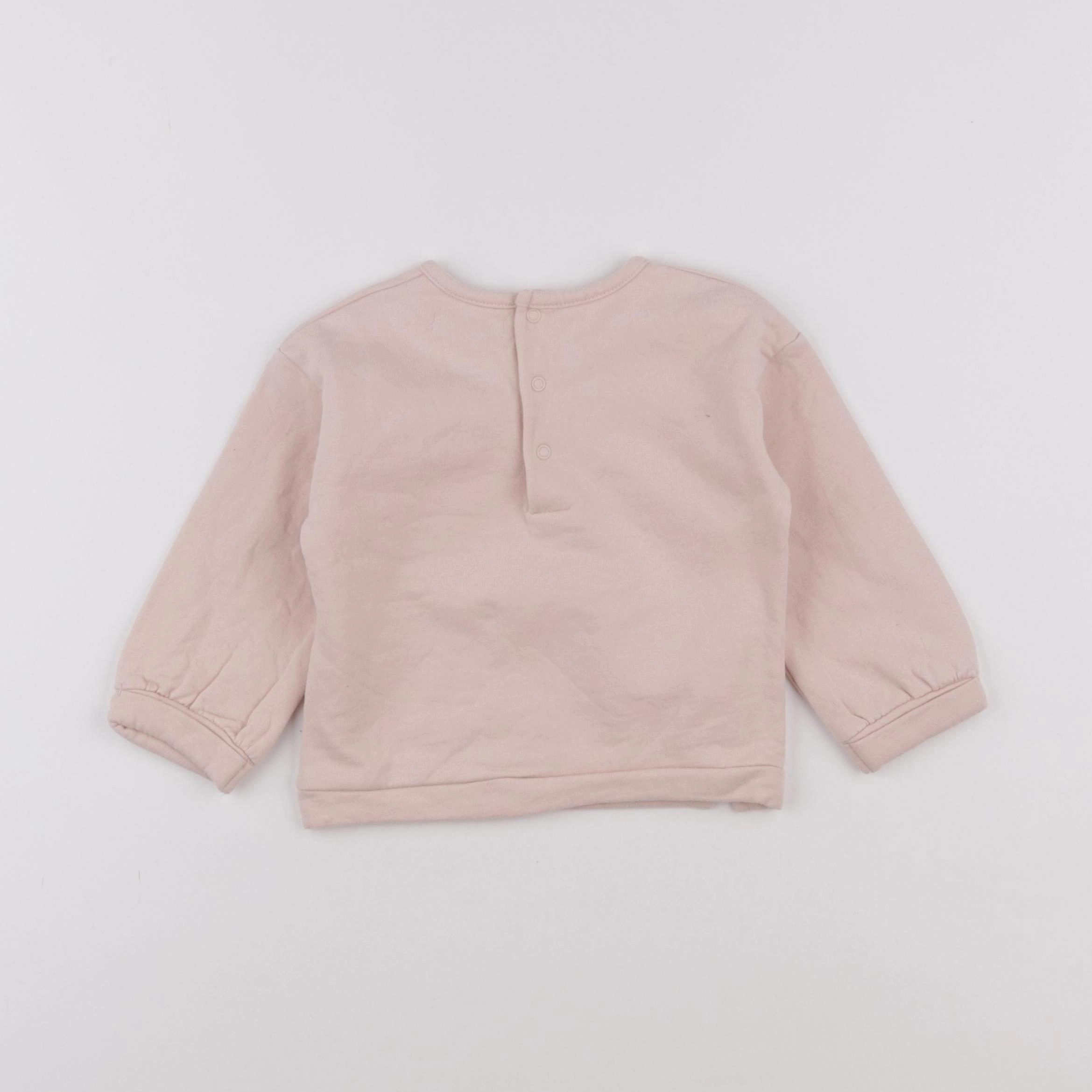 Vertbaudet - sweat rose - 12 mois