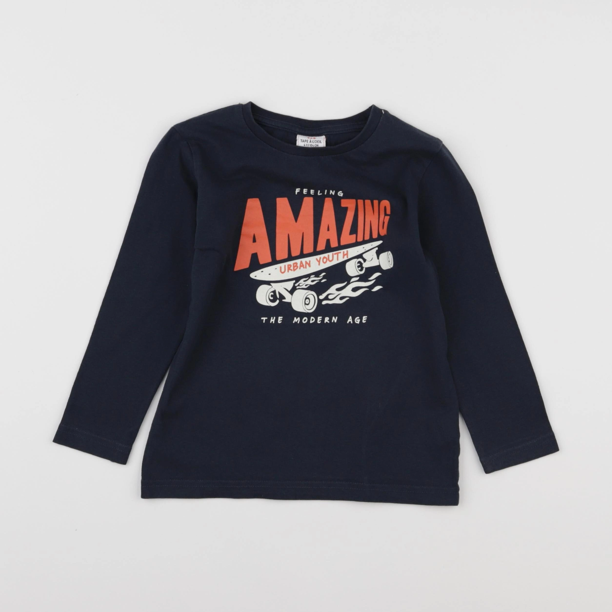 Tape à l'oeil - tee-shirt bleu - 4 ans