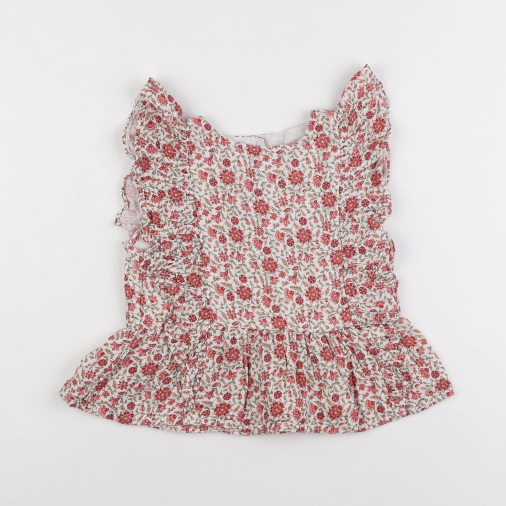 Little Cigogne - blouse blanc, rouge - 5 ans