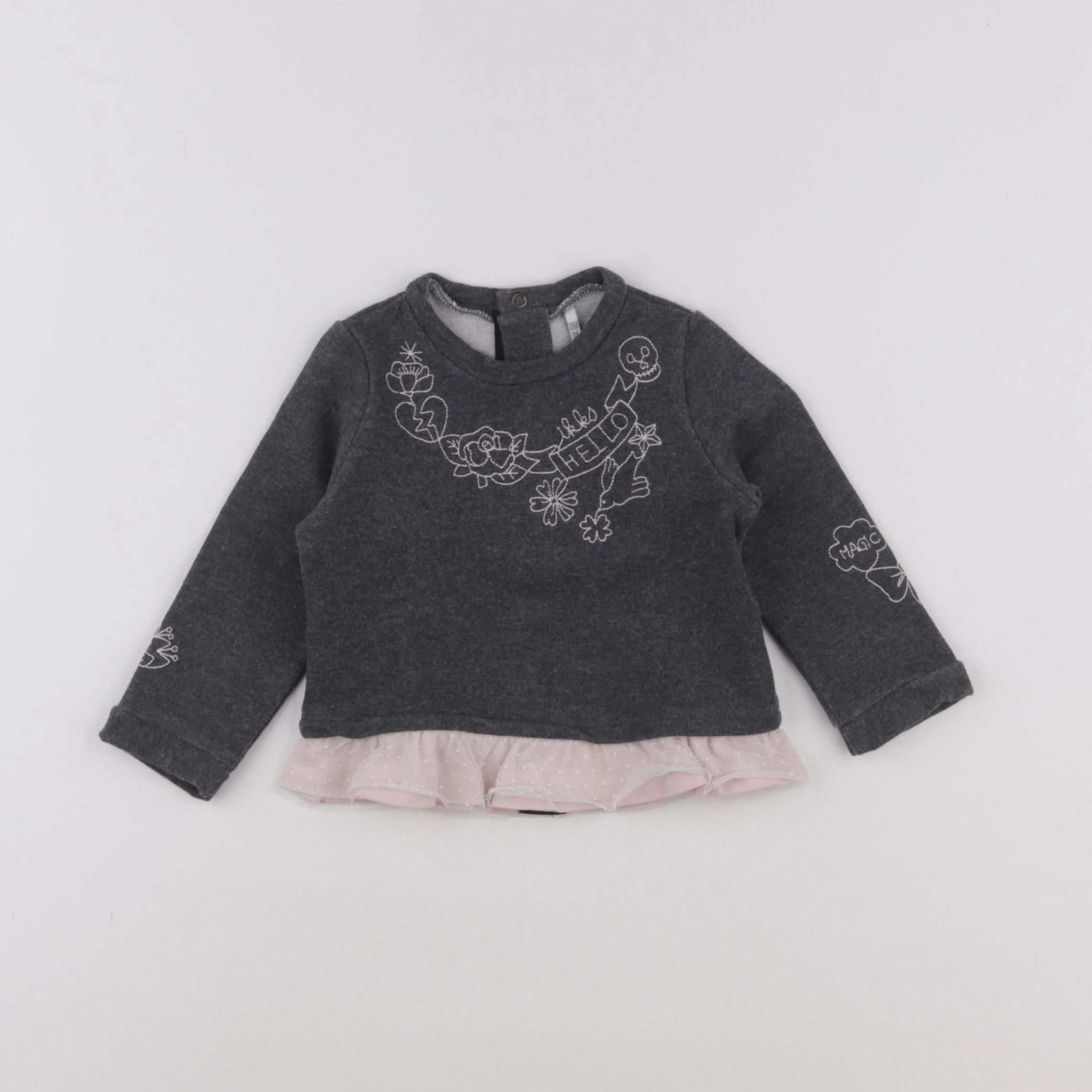 IKKS - sweat gris - 12 mois