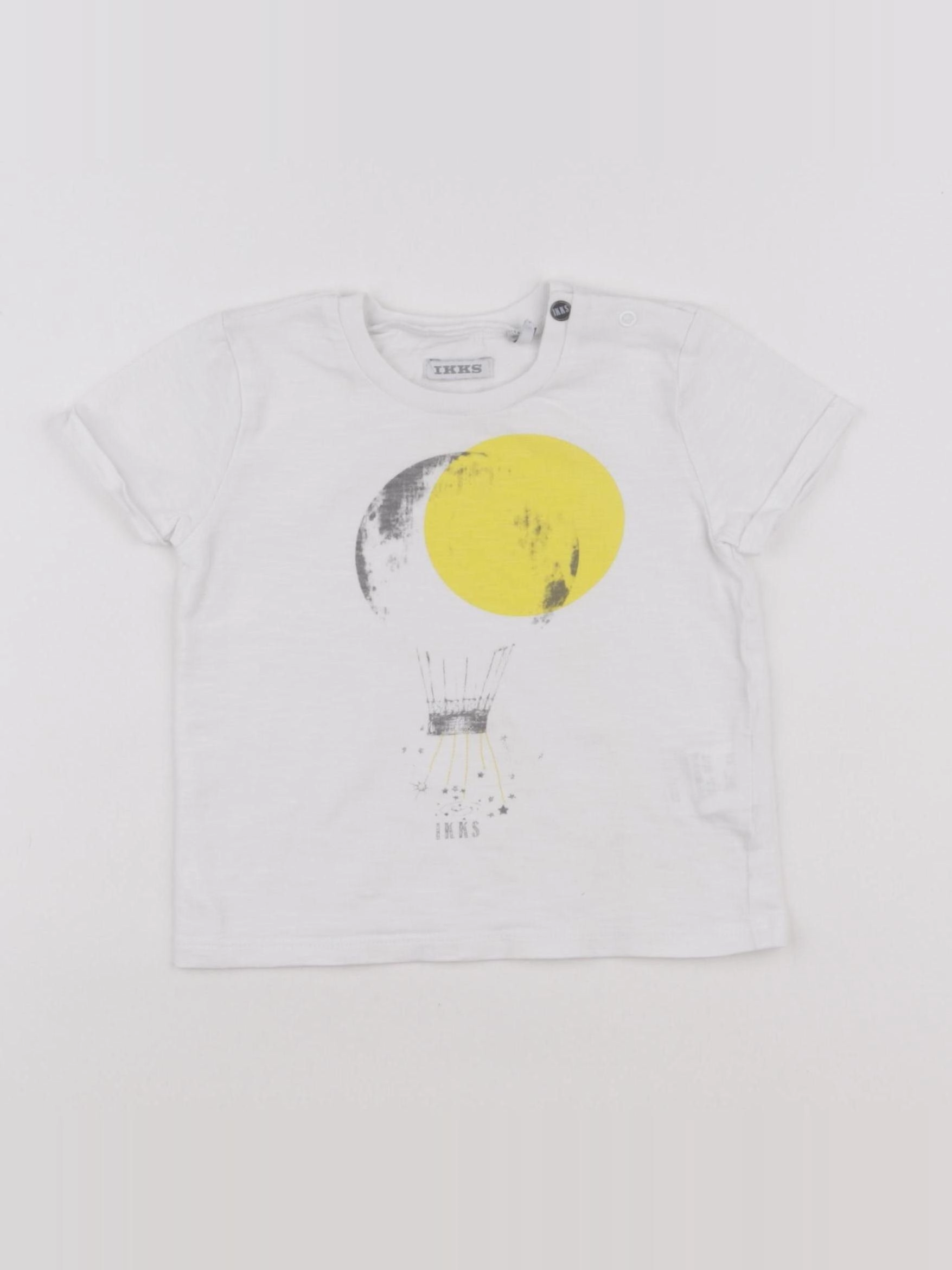 IKKS - tee-shirt blanc, jaune - 12 mois