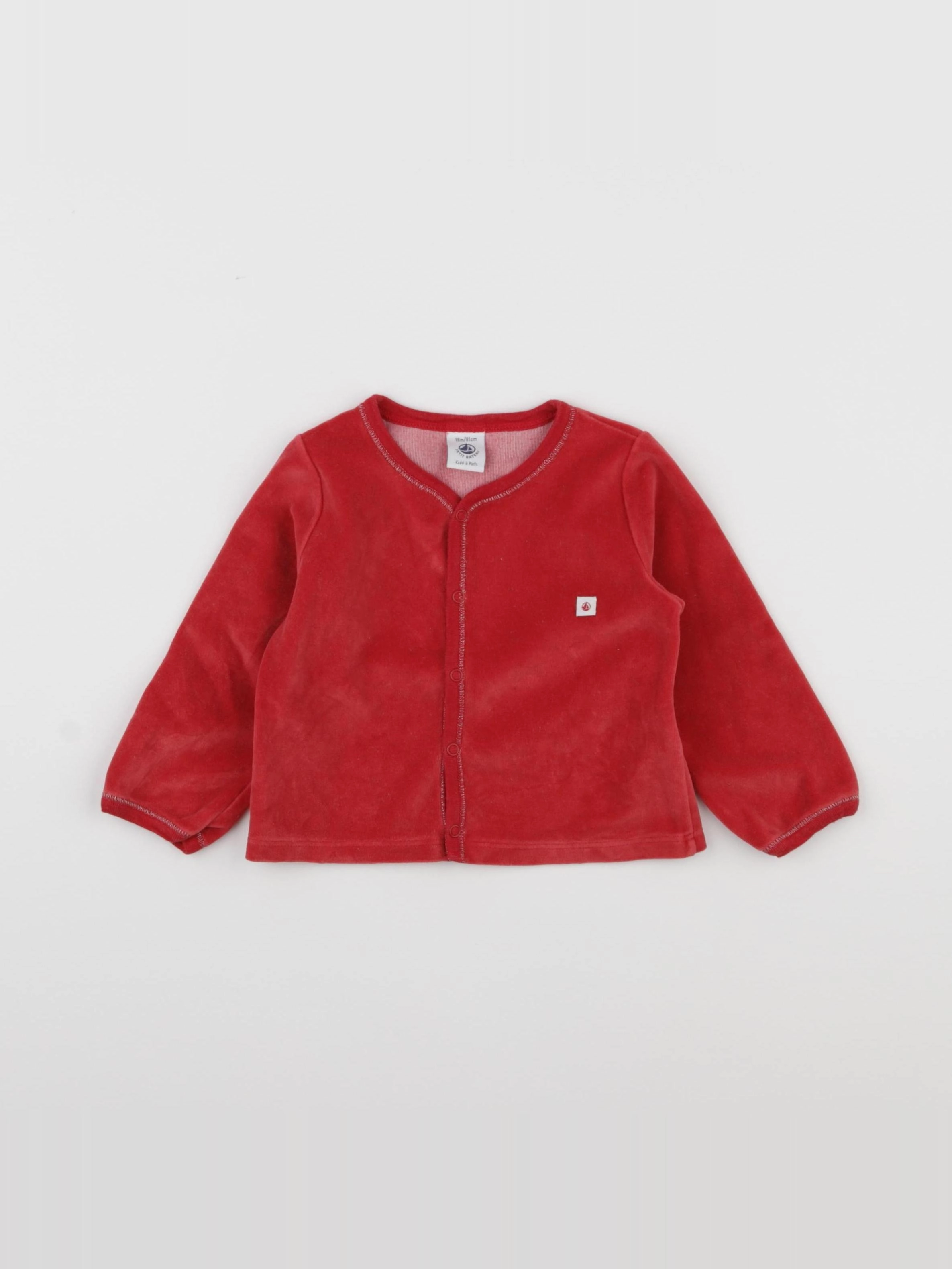 Petit Bateau - gilet rouge - 18 mois
