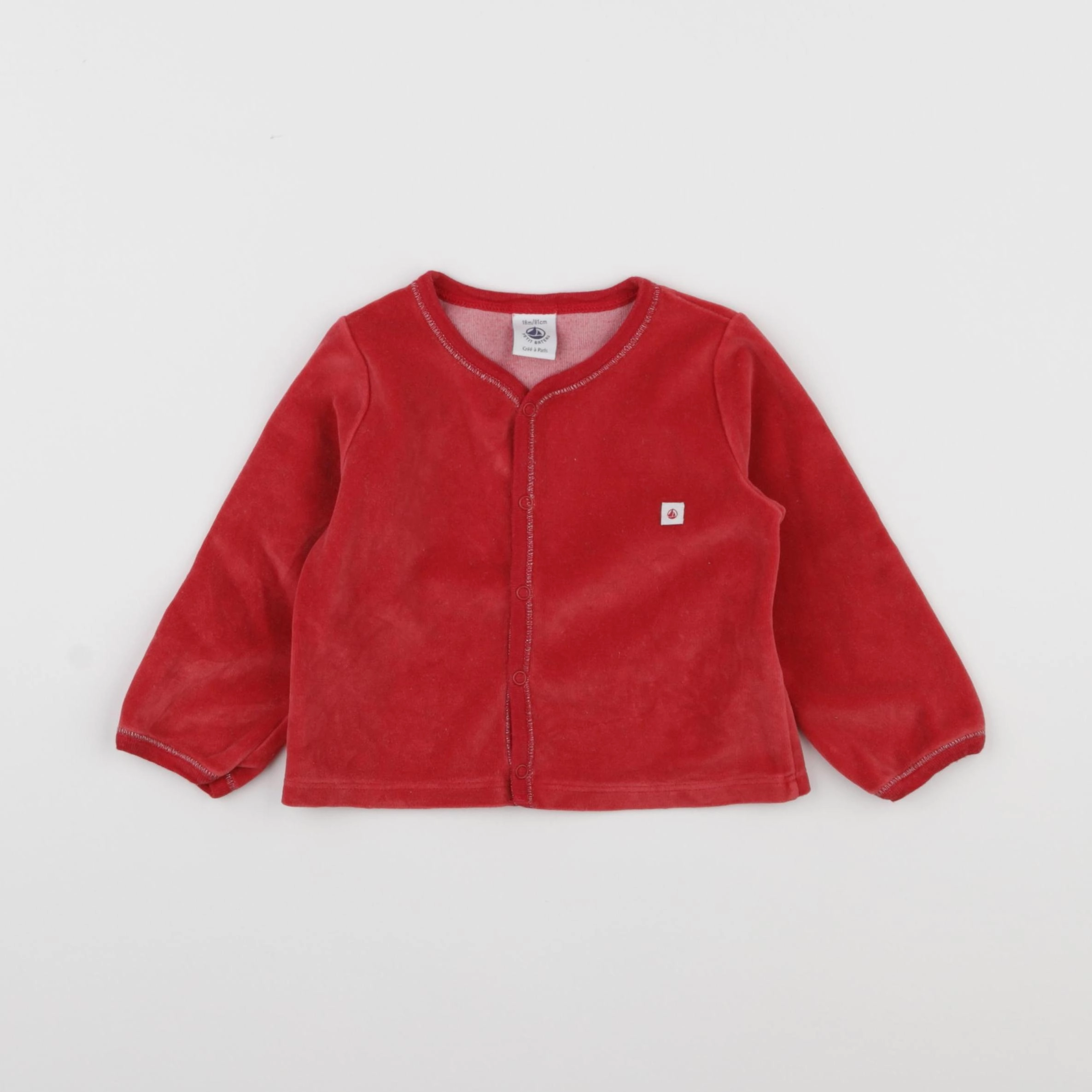 Petit Bateau - gilet rouge - 18 mois