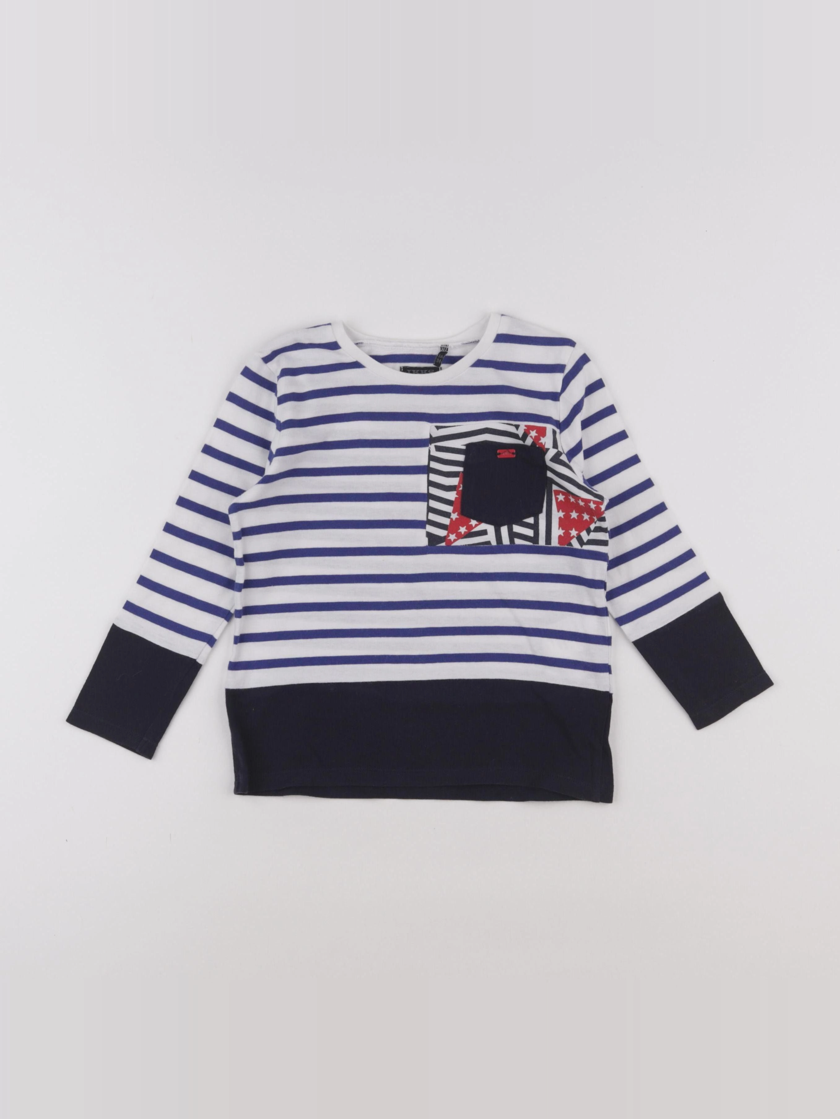 IKKS - tee-shirt blanc, bleu - 3 ans