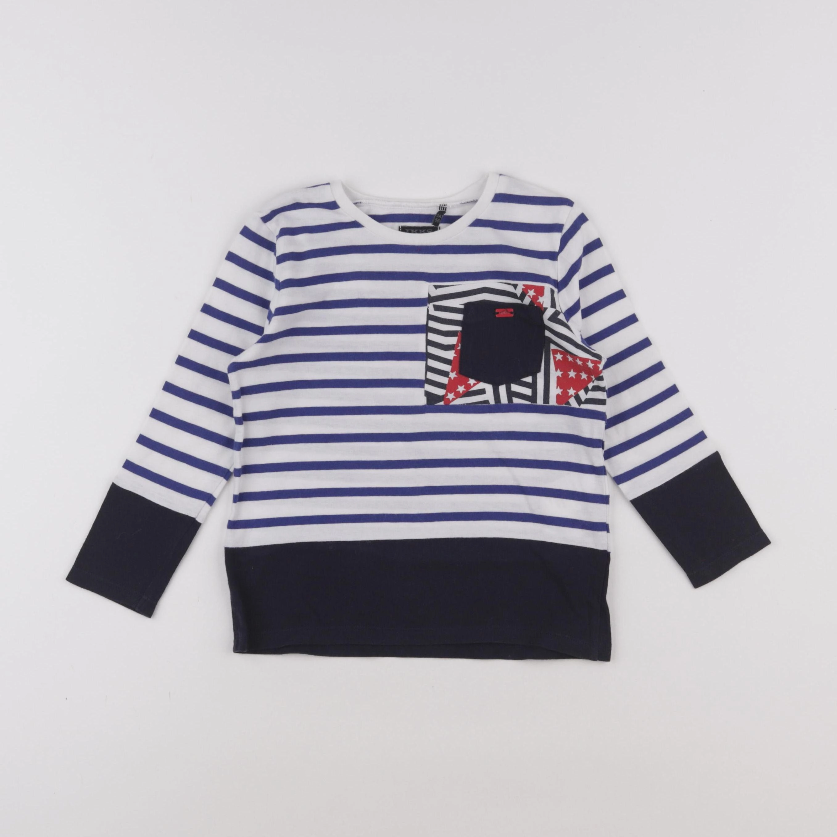 IKKS - tee-shirt blanc, bleu - 3 ans