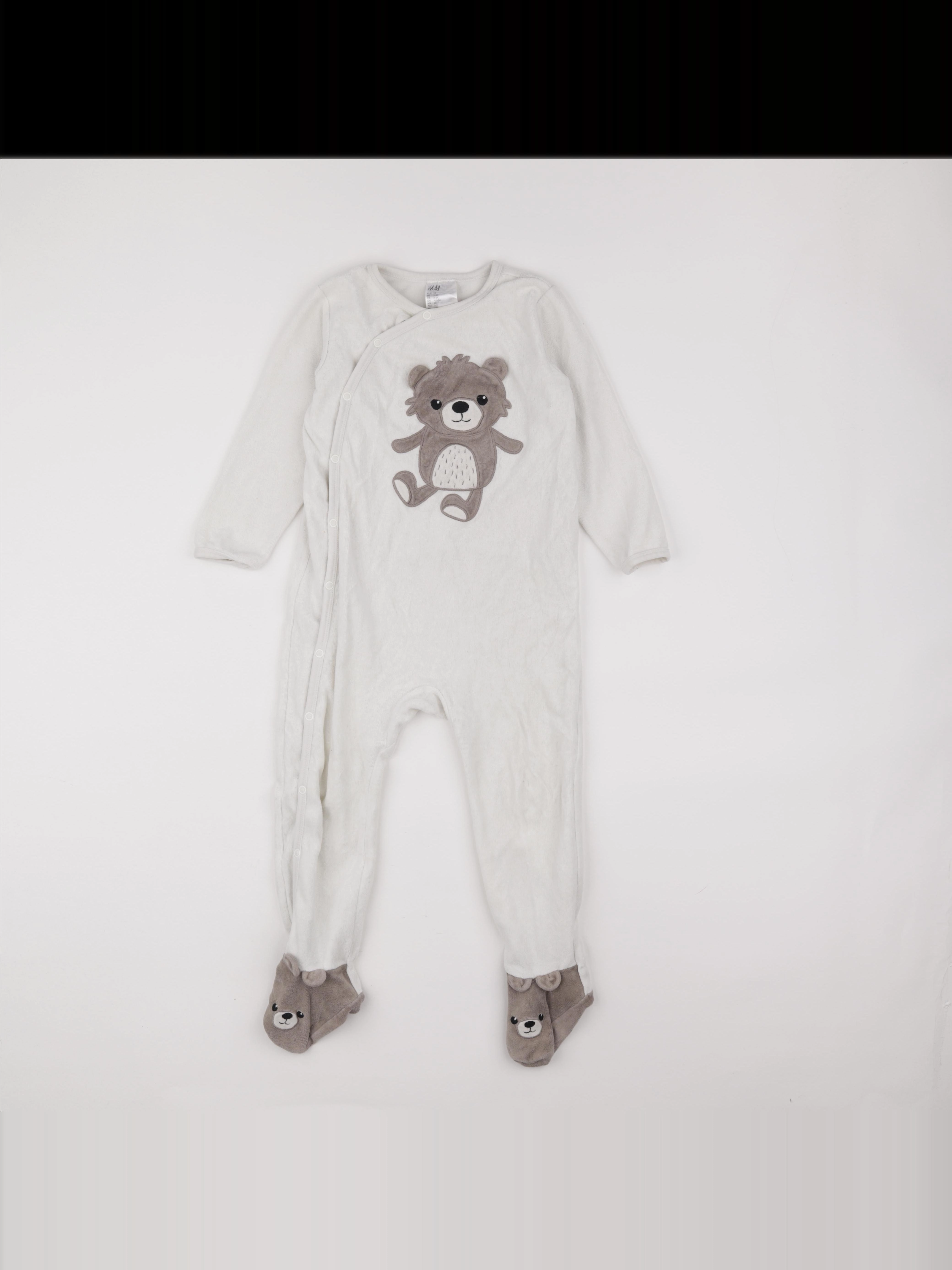 H&M - pyjama velours blanc - 2/3 ans