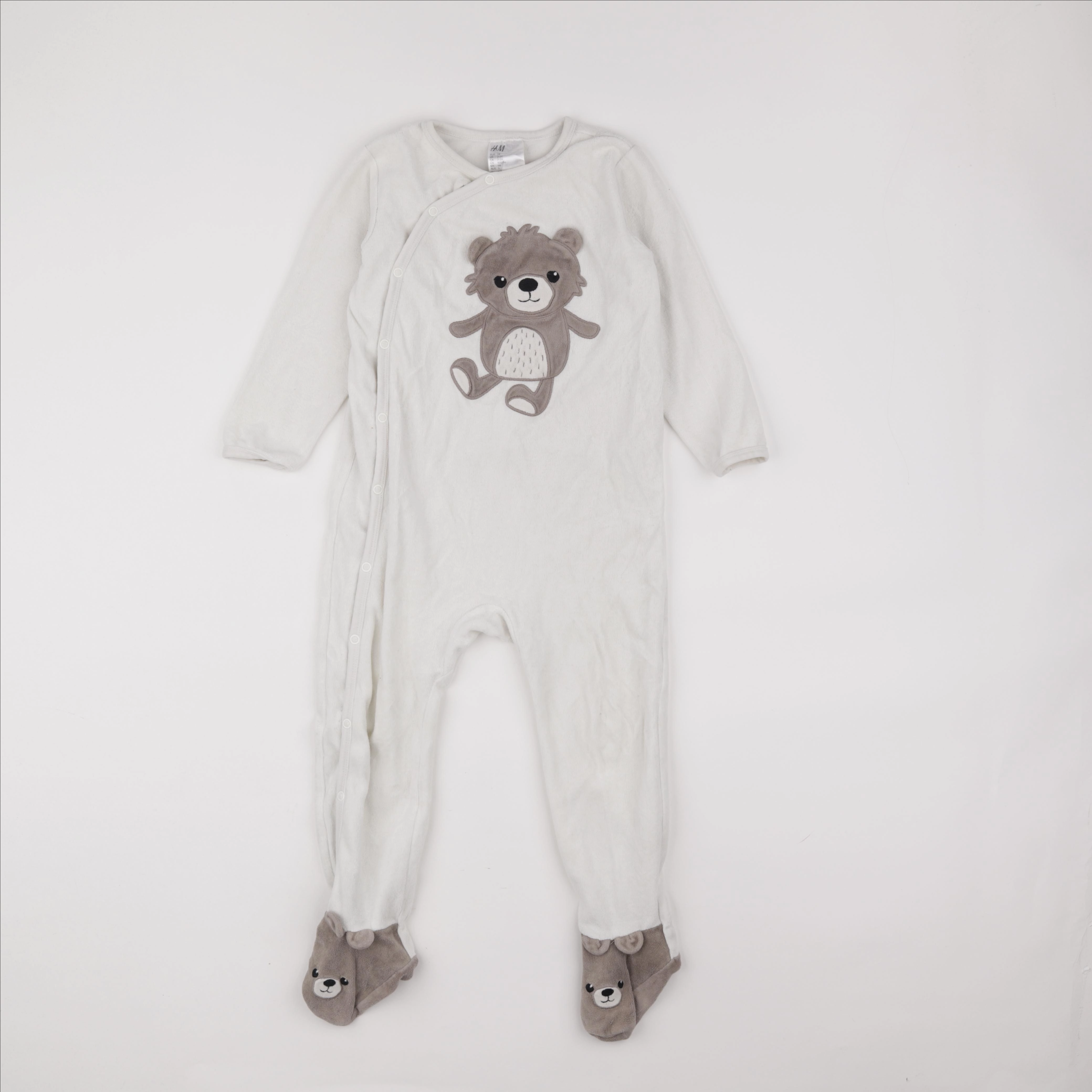 H&M - pyjama velours blanc - 2/3 ans