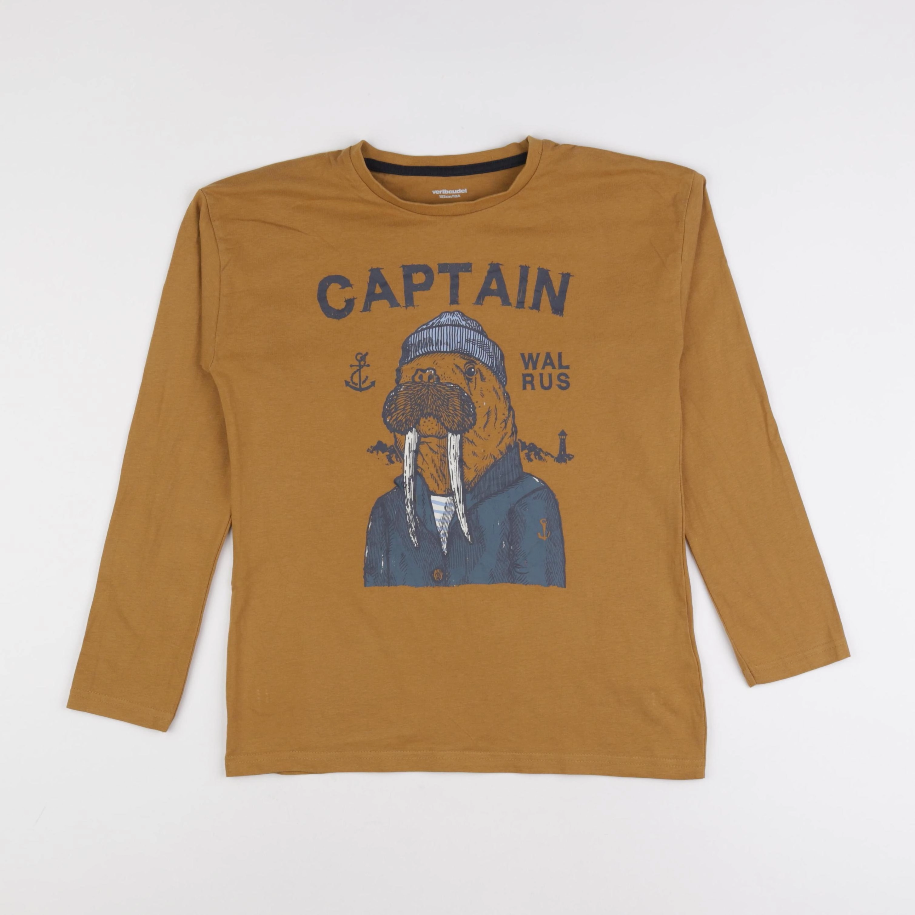 Vertbaudet - tee-shirt jaune, marron - 12 ans