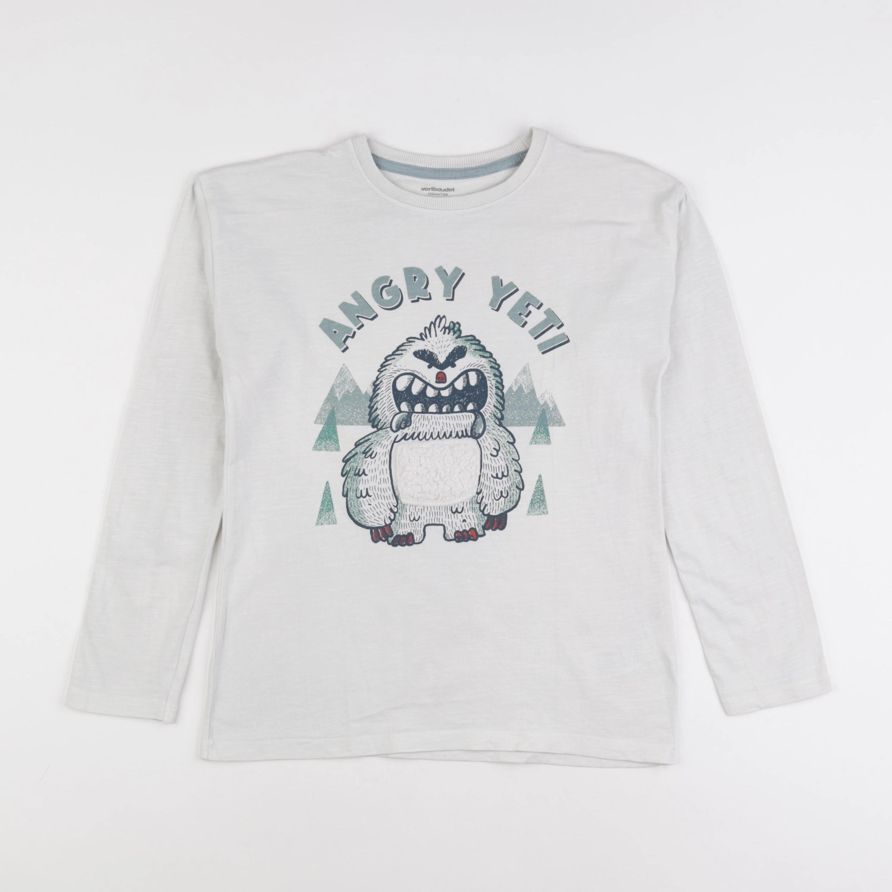 Vertbaudet - tee-shirt beige, vert - 12 ans