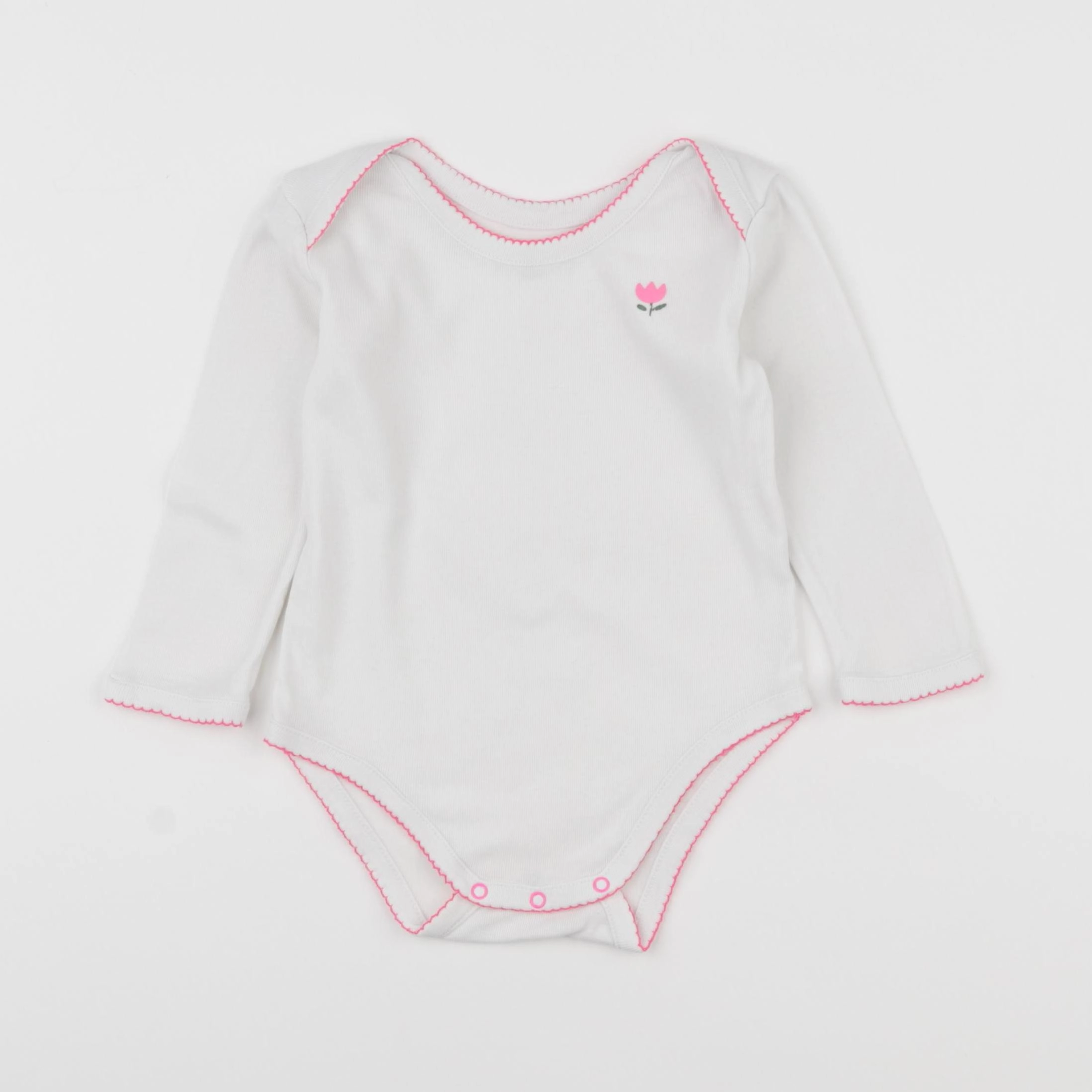 Boutchou - body blanc, rose - 24 mois