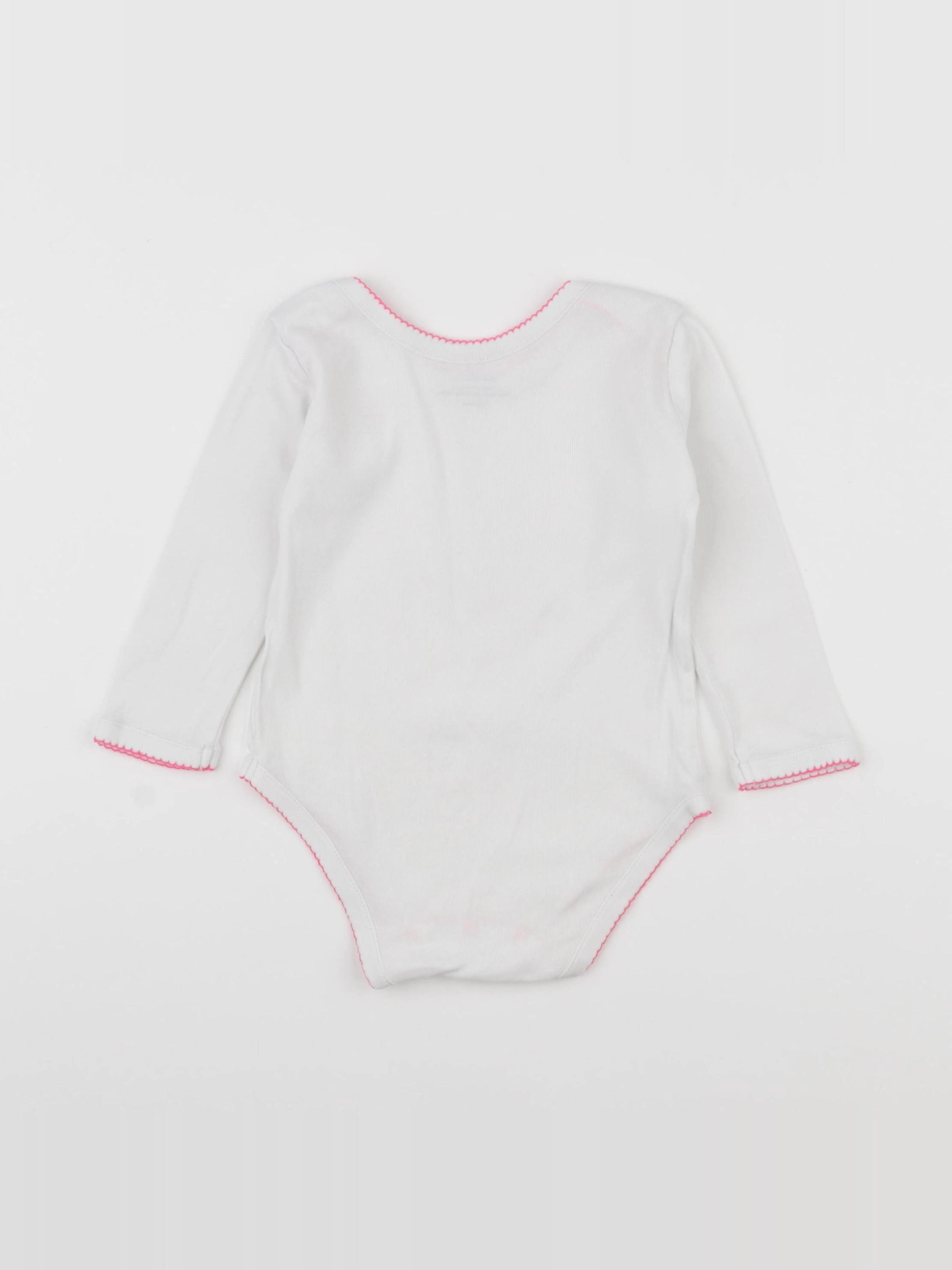 Boutchou - body blanc, rose - 24 mois