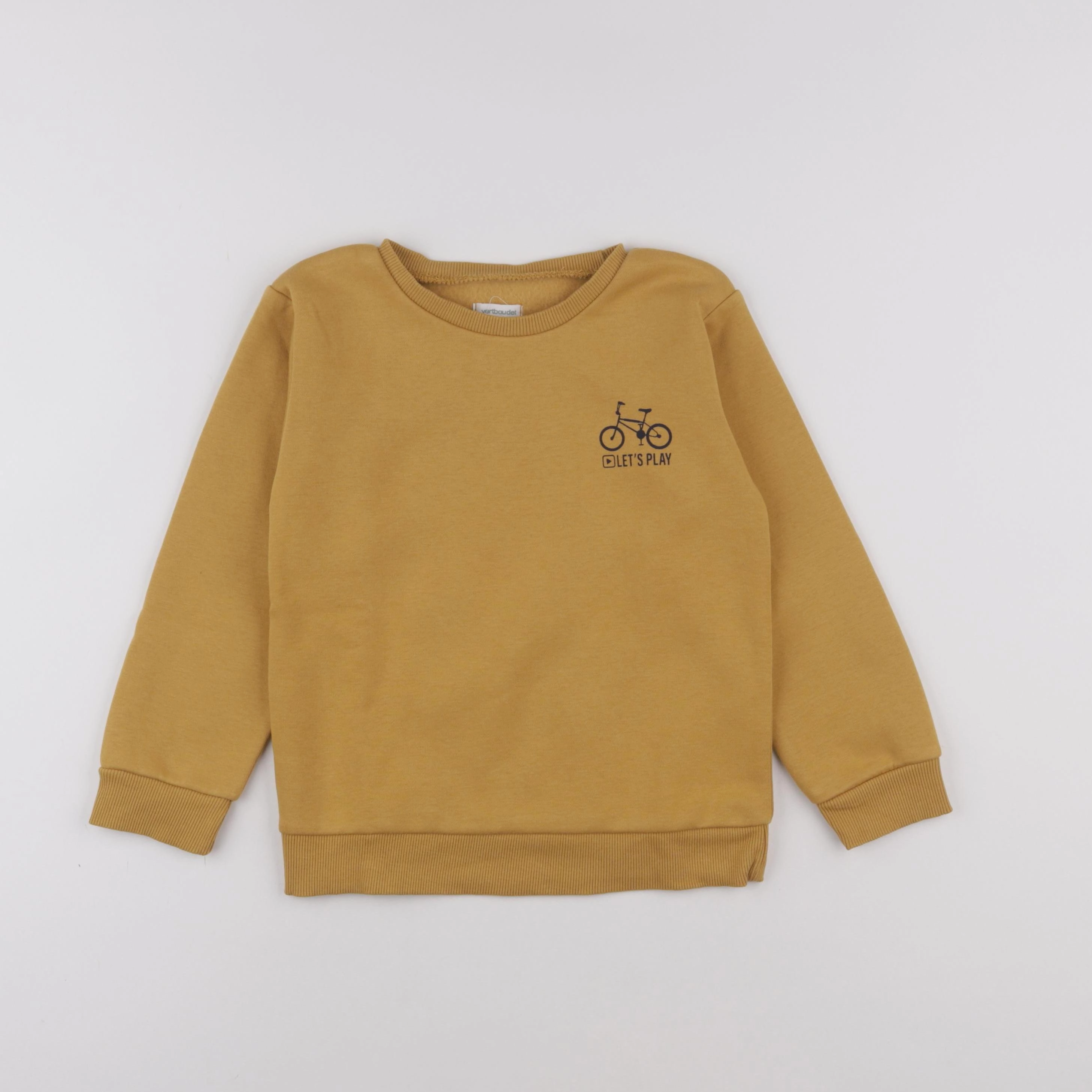 Vertbaudet - sweat jaune - 6 ans