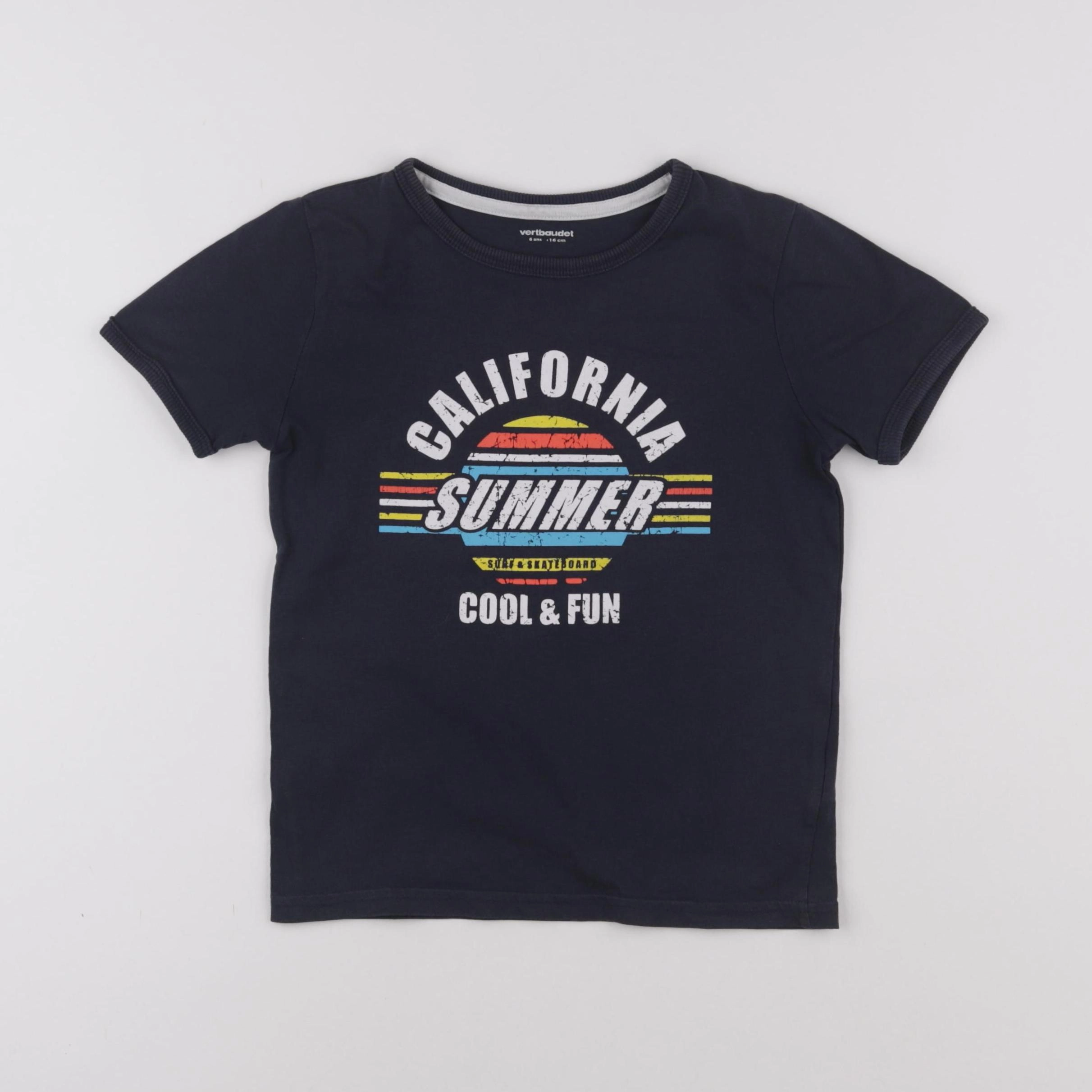 Vertbaudet - tee-shirt bleu - 6 ans