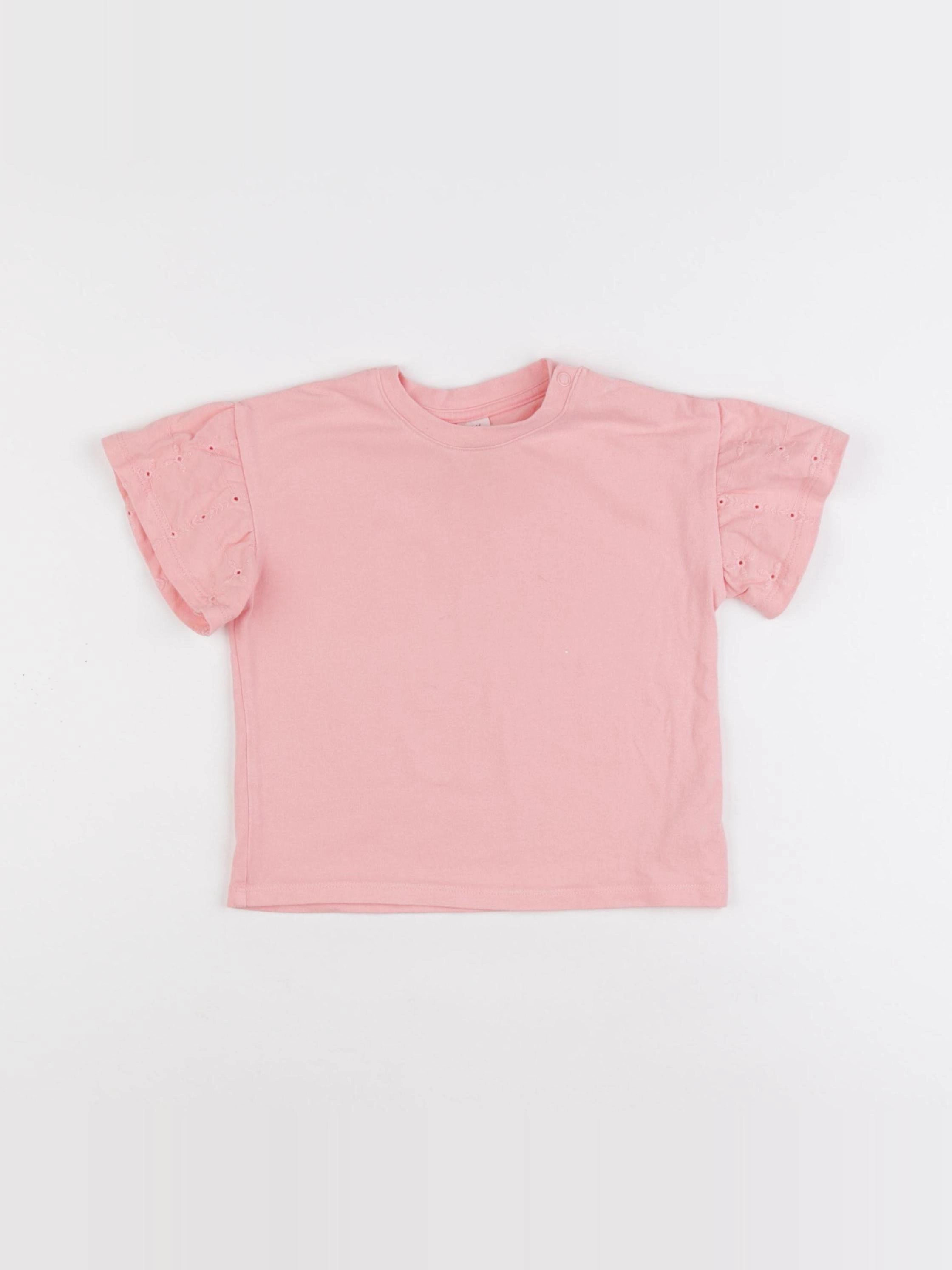 H&M - tee-shirt rose - 12/18 mois