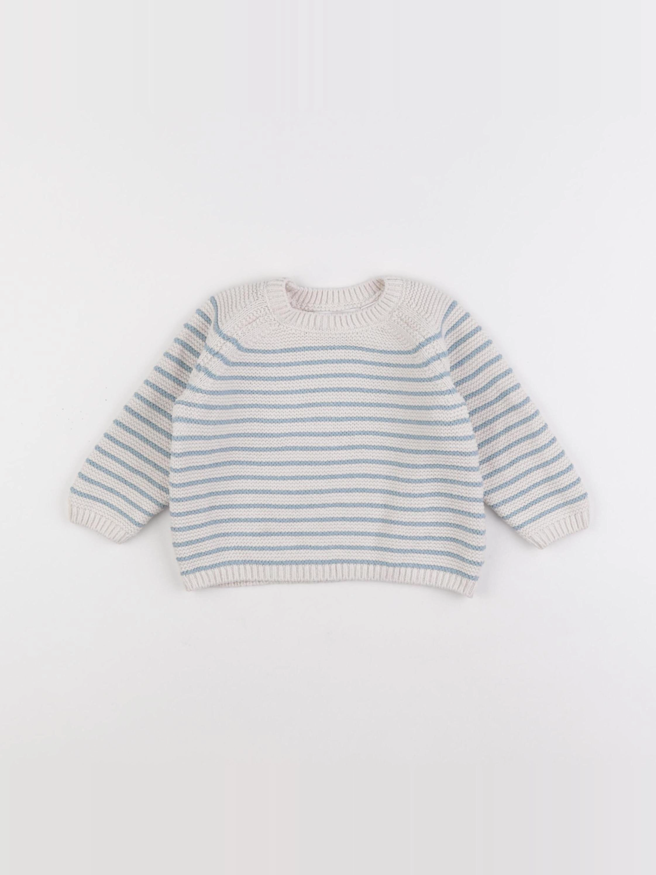 Zara - pull bleu - 6/9 mois