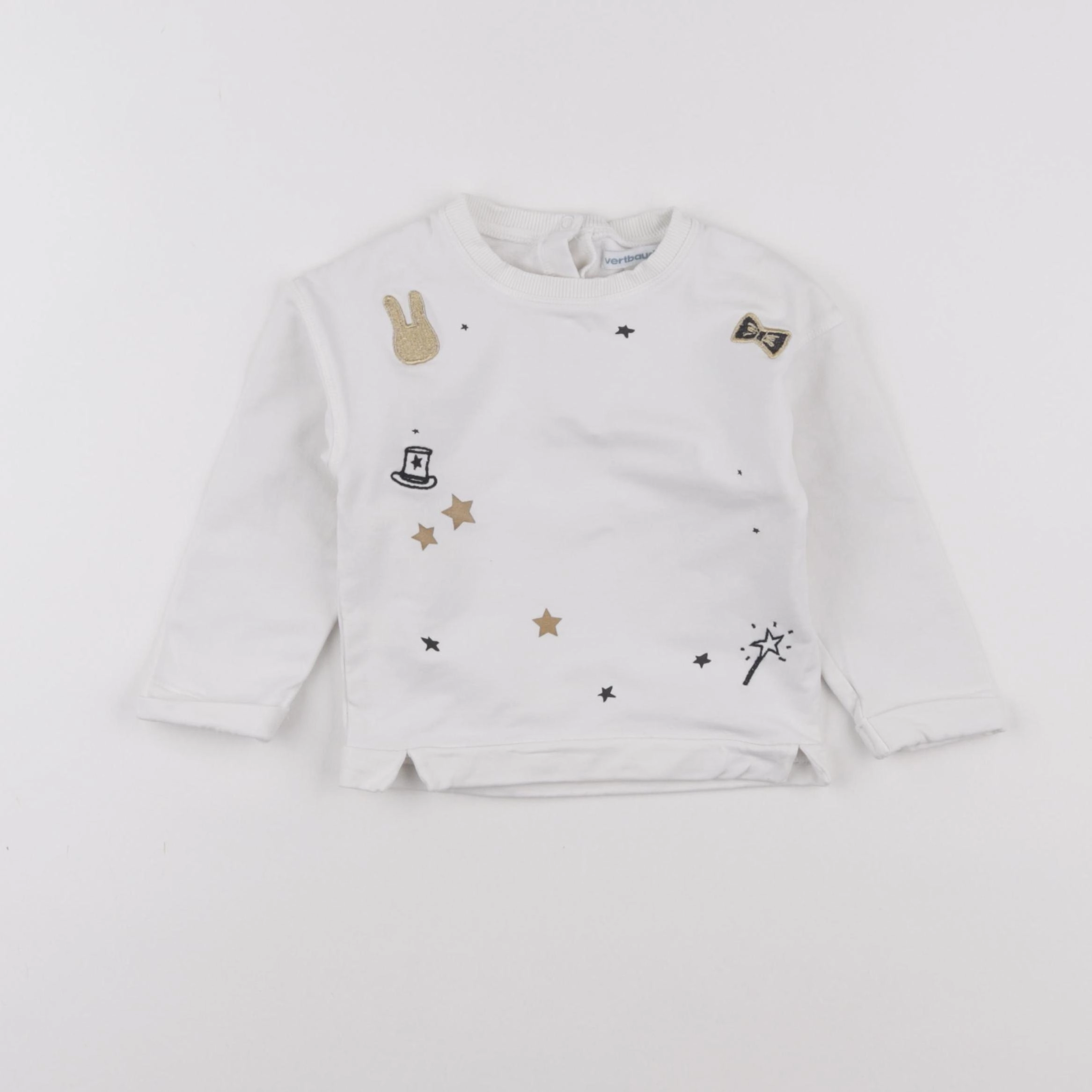 Vertbaudet - sweat or, multicolore - 18 mois