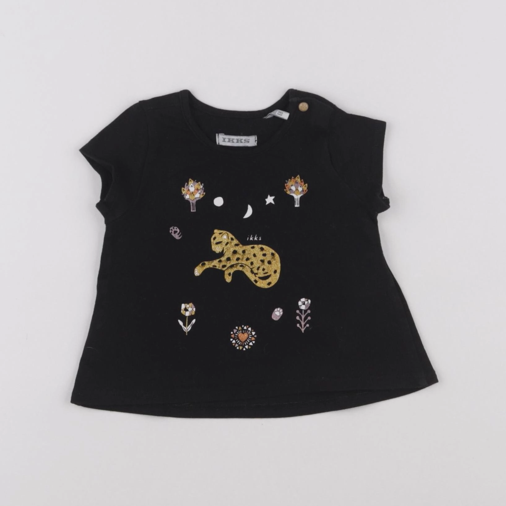 IKKS - tee-shirt noir, or - 6 mois