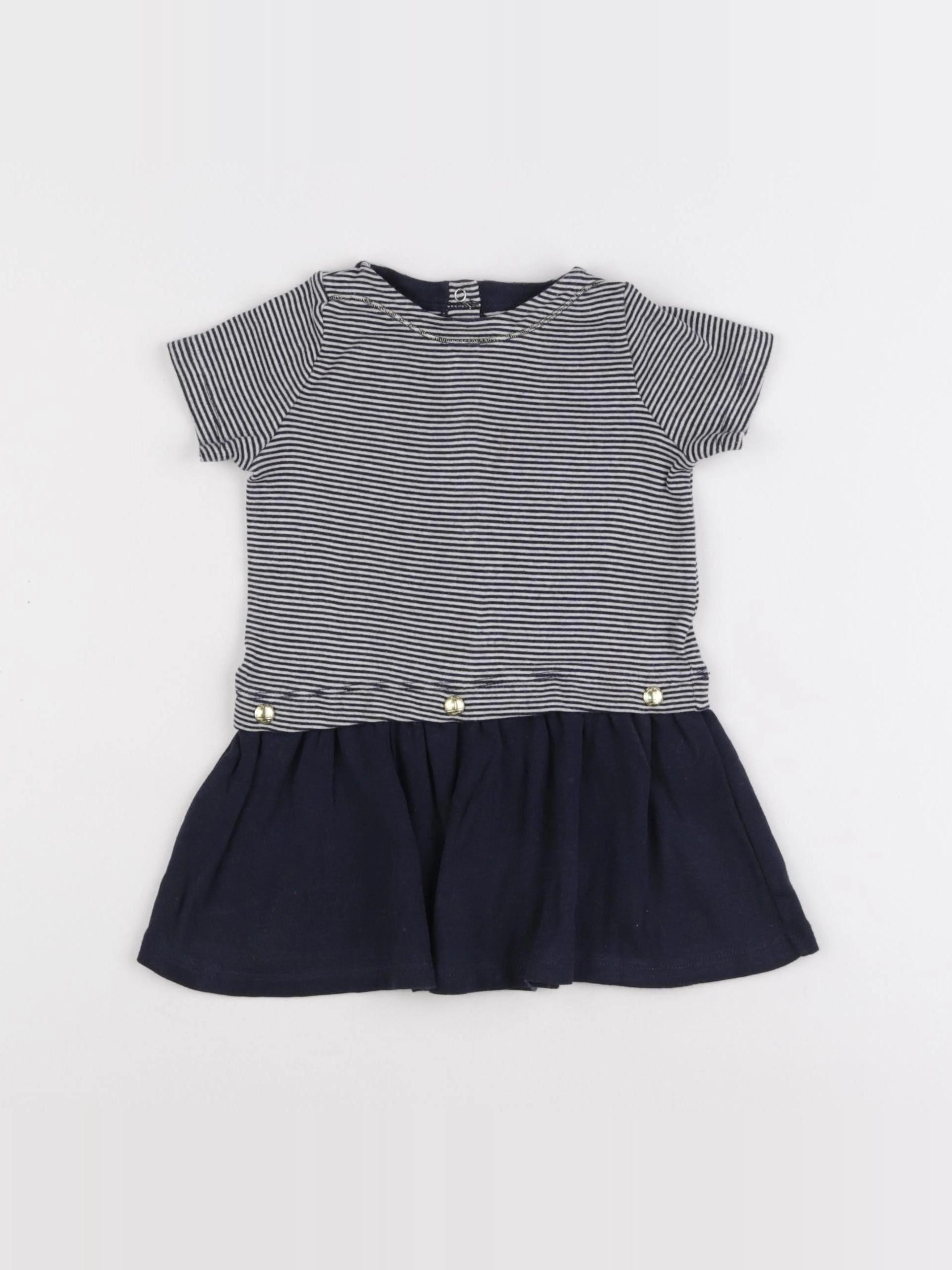 Petit Bateau - robe bleu - 12 mois