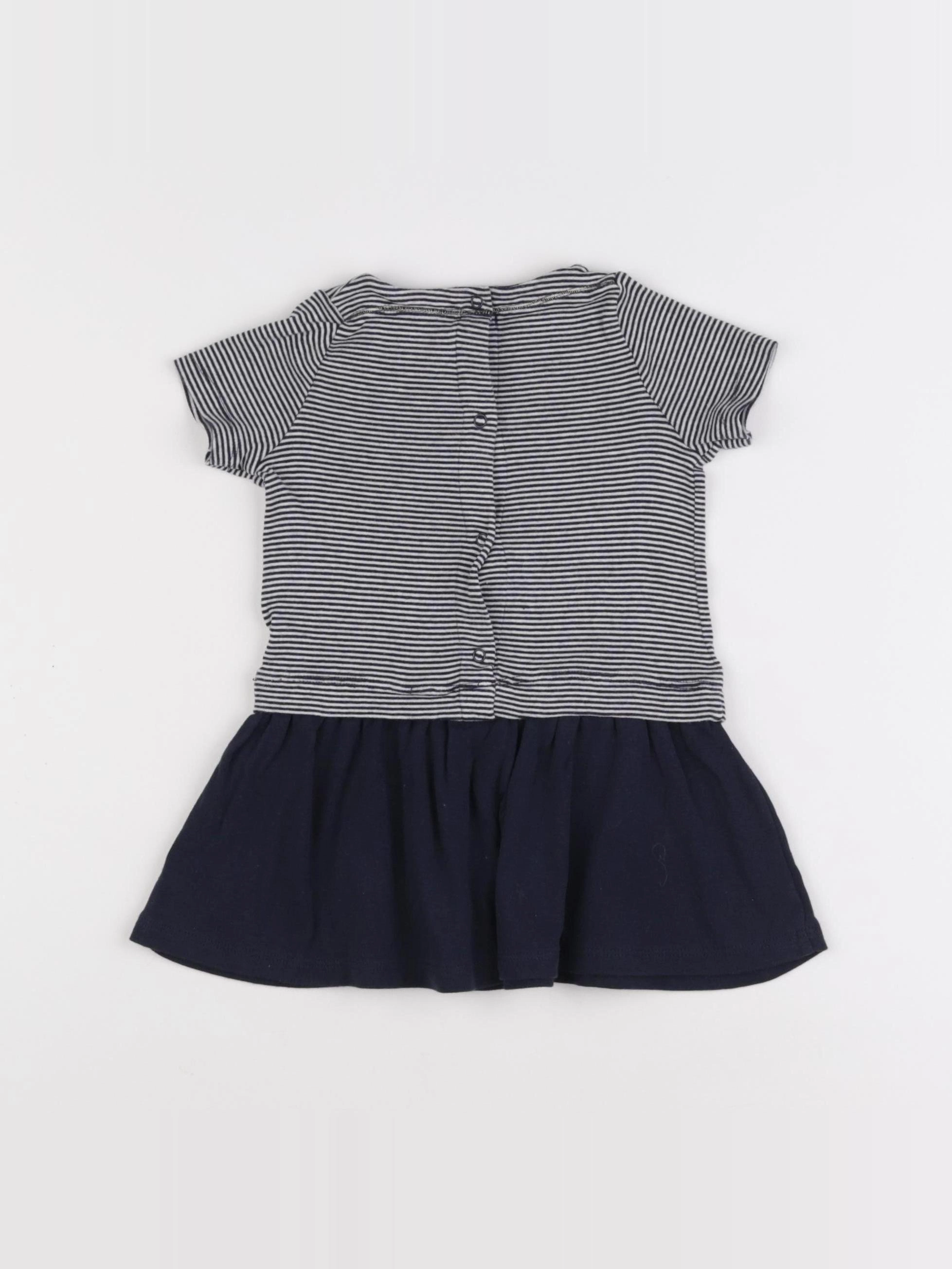 Petit Bateau - robe bleu - 12 mois